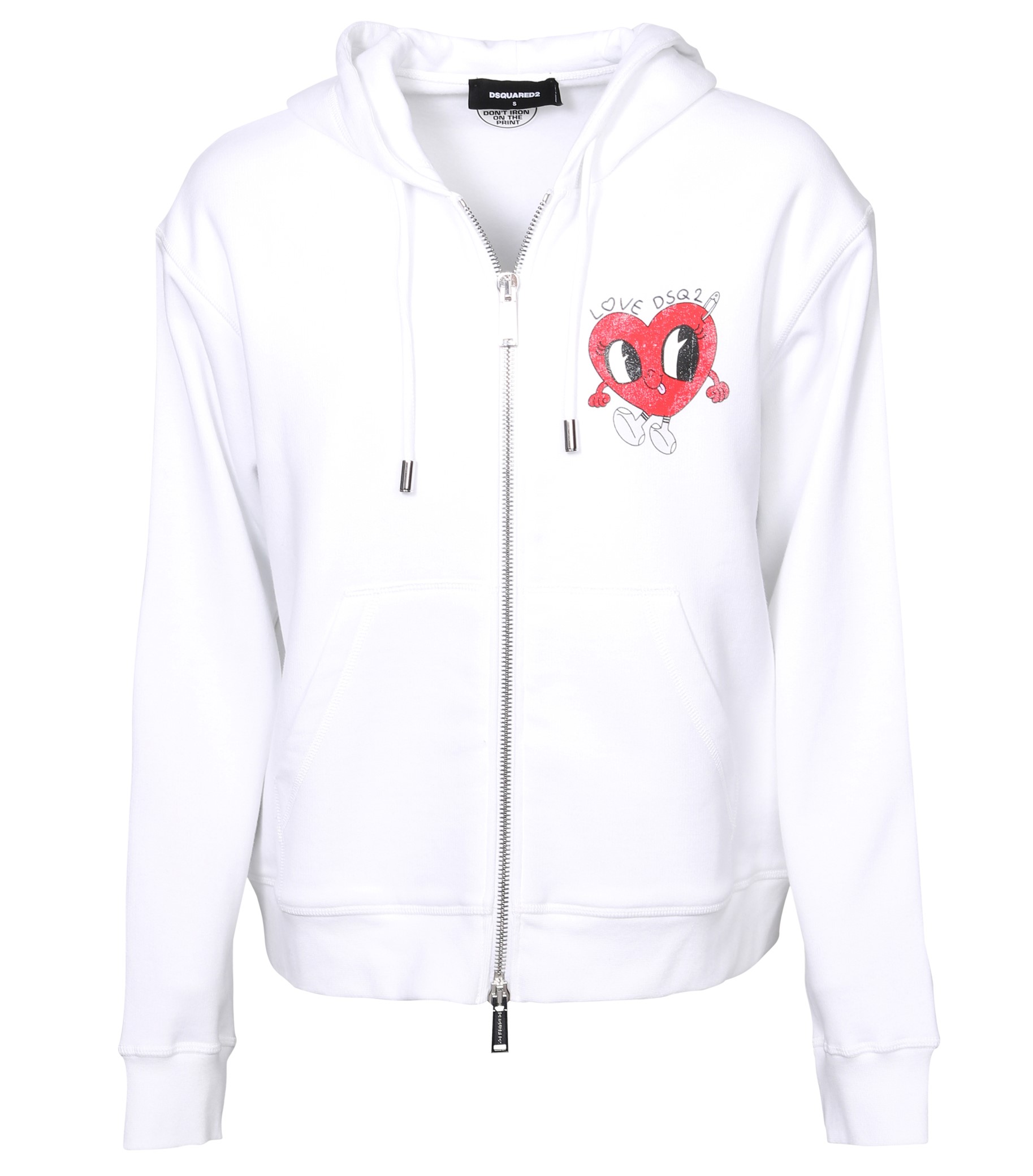DSQUARED2 Cool Fit Zip Hoodie in White