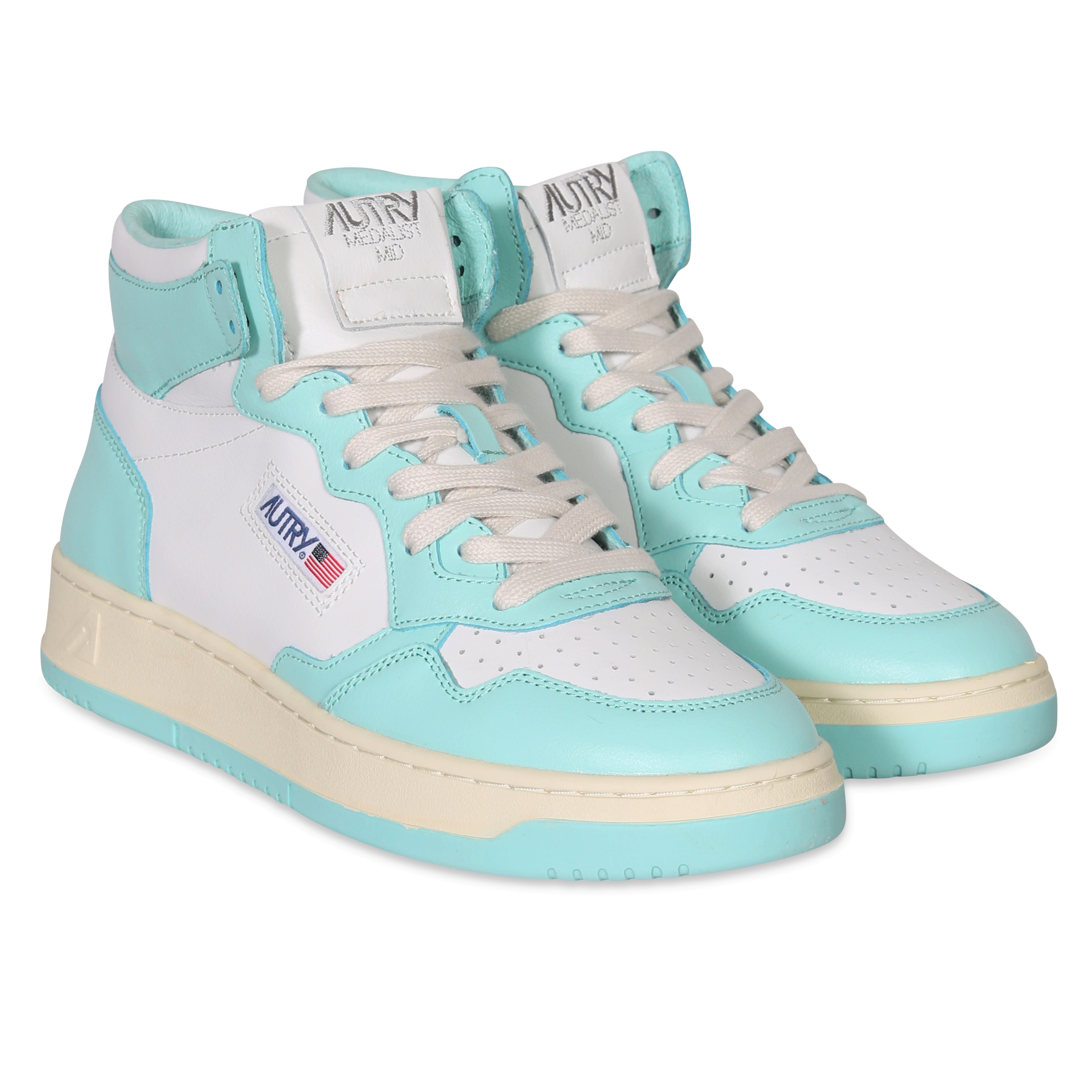AUTRY ACTION SHOES Mid Sneaker White/Turquoise 35 AUTRY ACTION SHOES Mid Sneaker White/Turquoise 41
