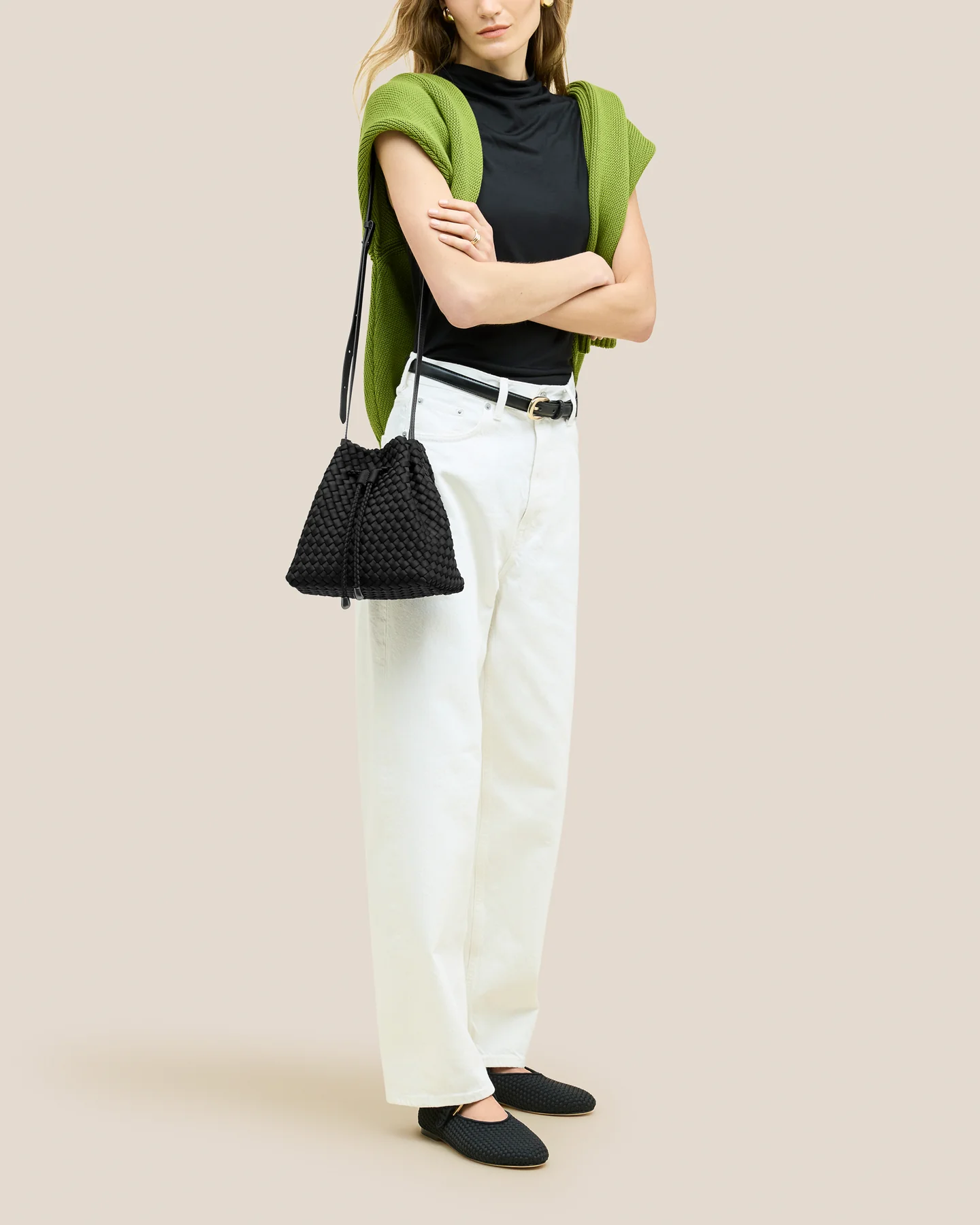 NAGHEDI Gramercy Bucket Bag Medium in Black