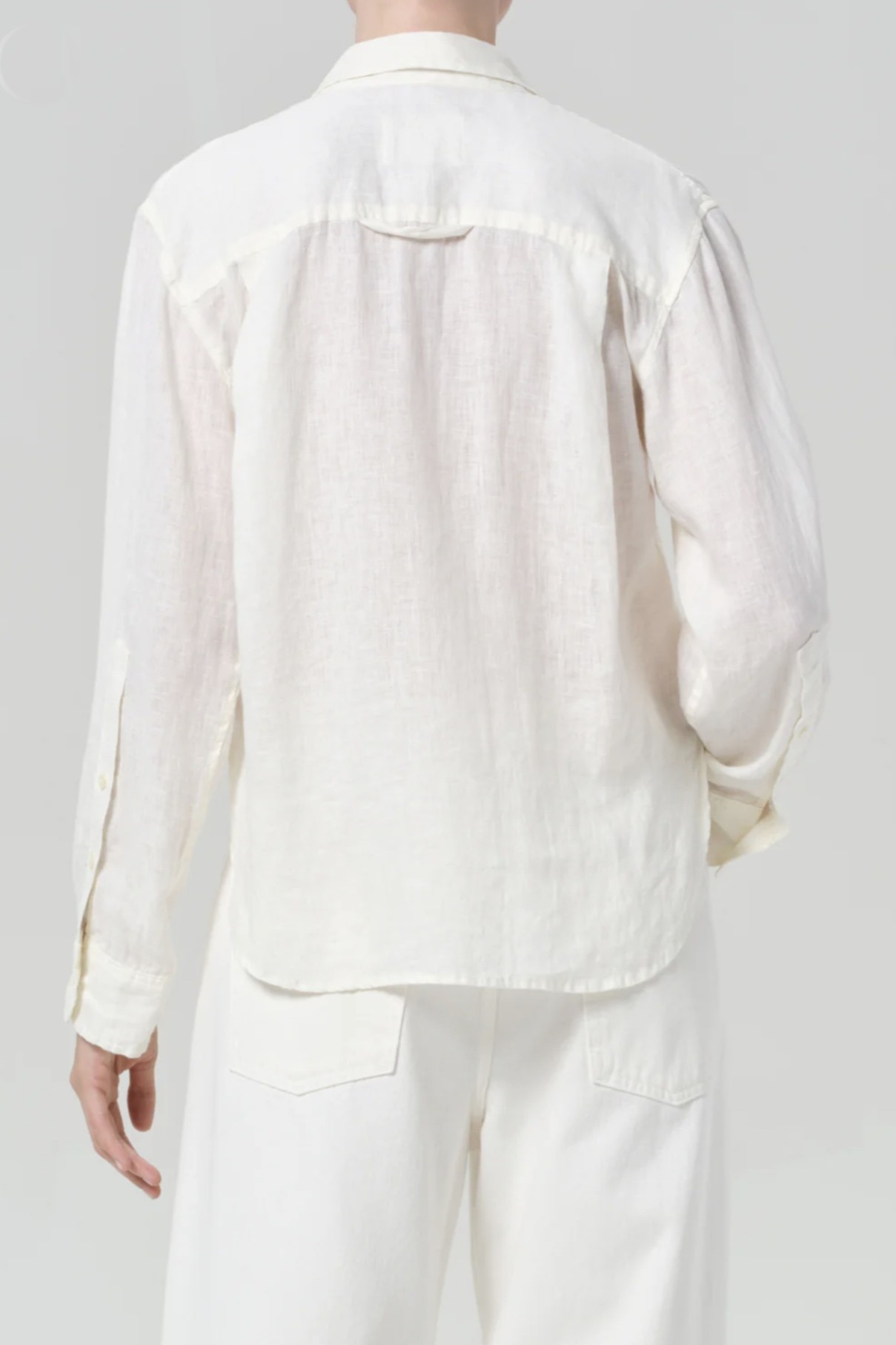 CITIZENS OF HUMANITY Kayla Shrunken Linen Shirt in Vanilla