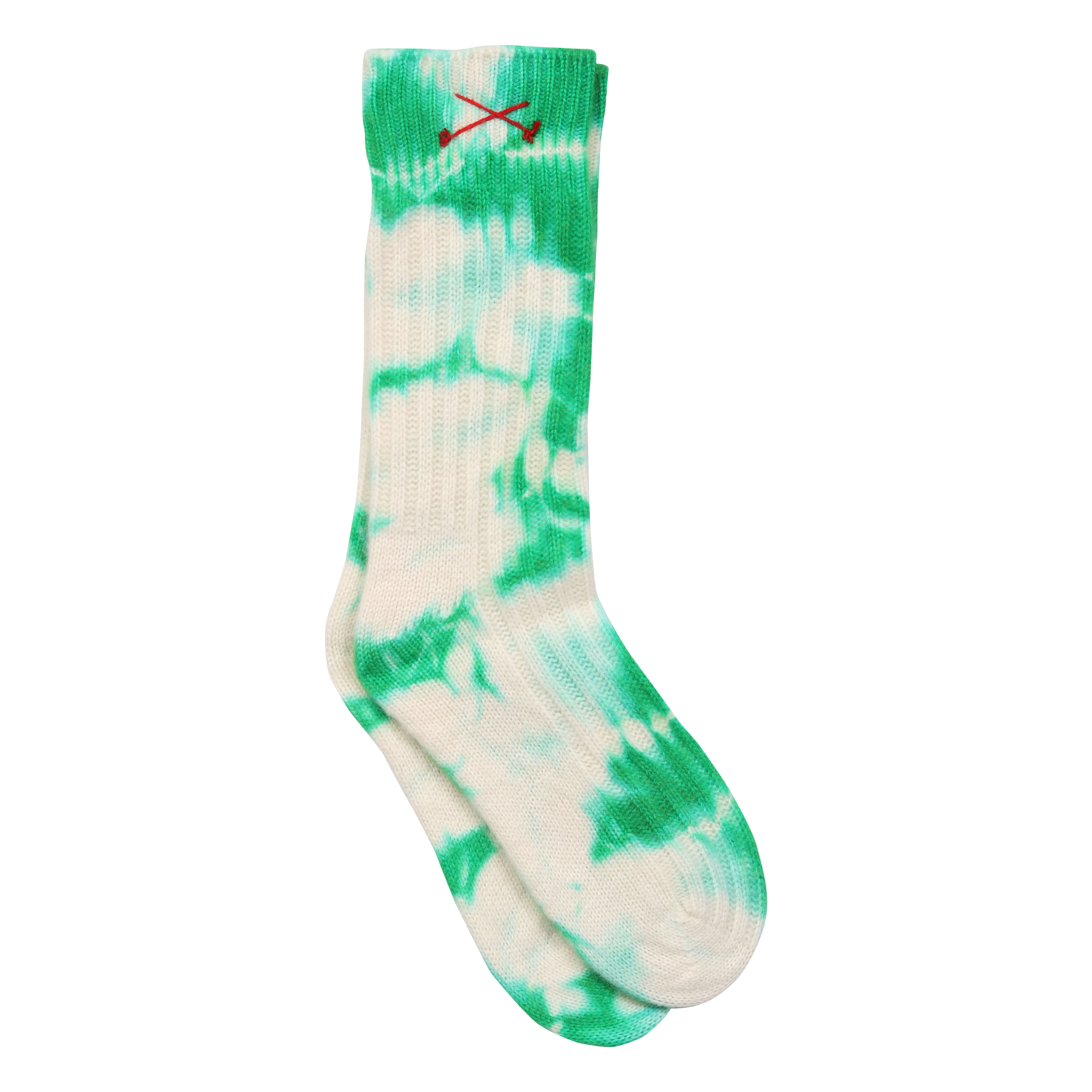 mell-o Cashmere Tie Dye Socks in Evergreen S/35-38