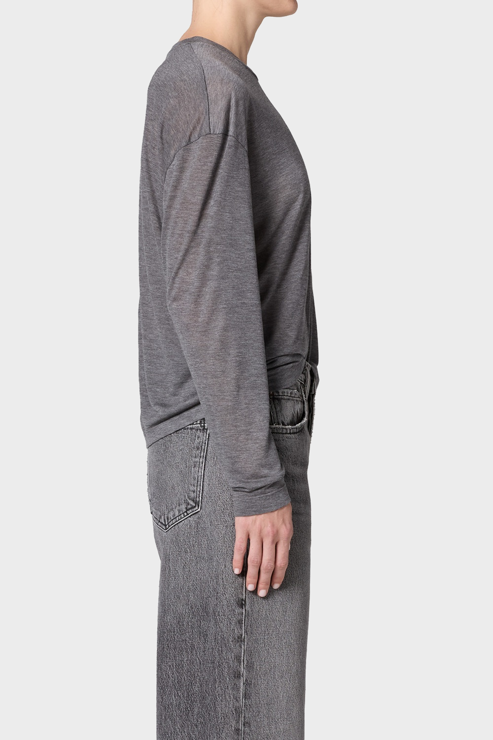 AGOLDE Sasha Tencel Tee in Heathergrey