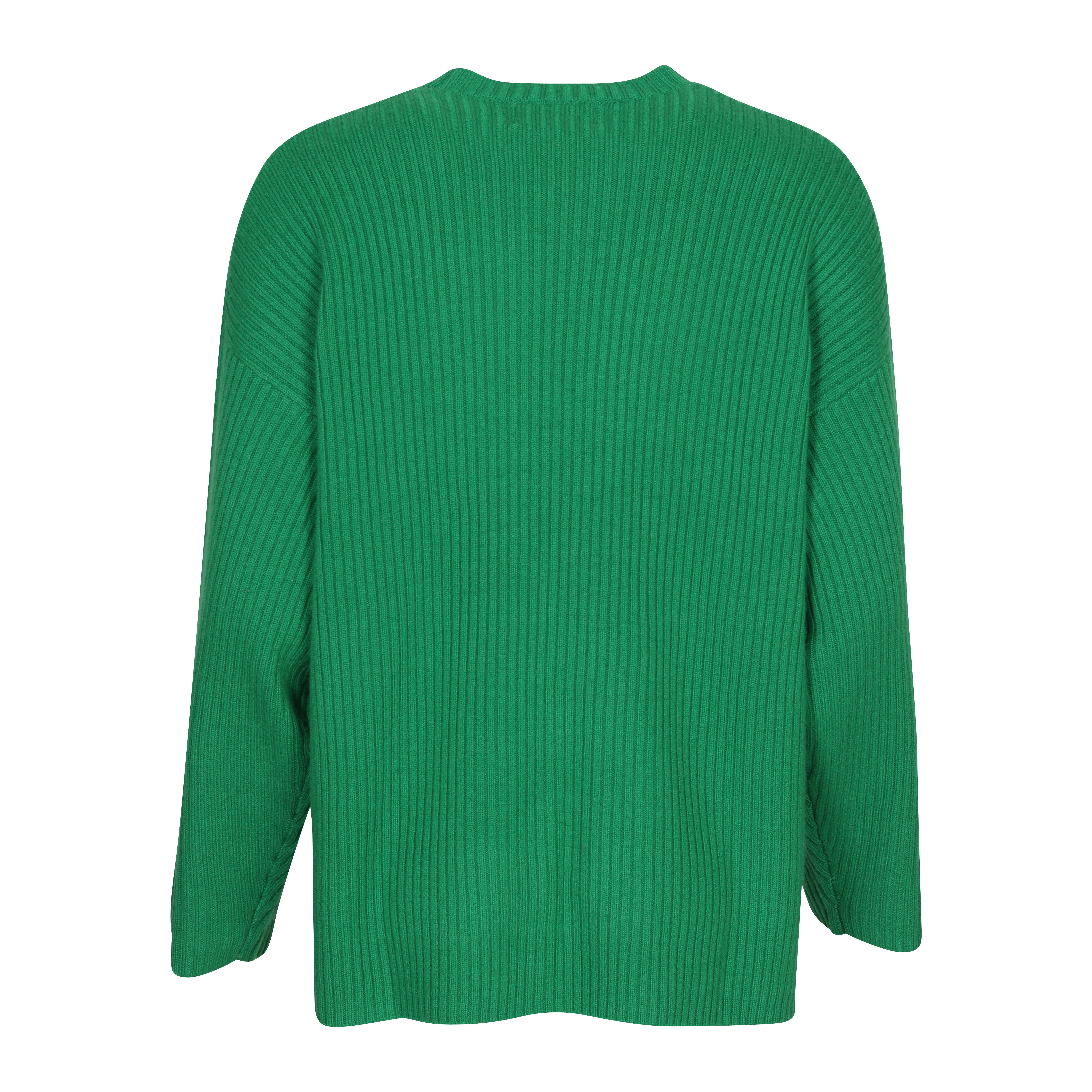 Flona Cashmere Rib Pullover in Green
