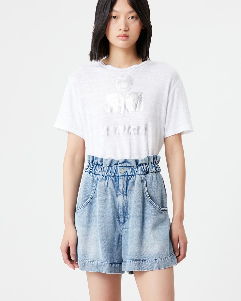 ISABEL MARANT ÉTOILE Zewel Logo T-Shirt in White/Silver L