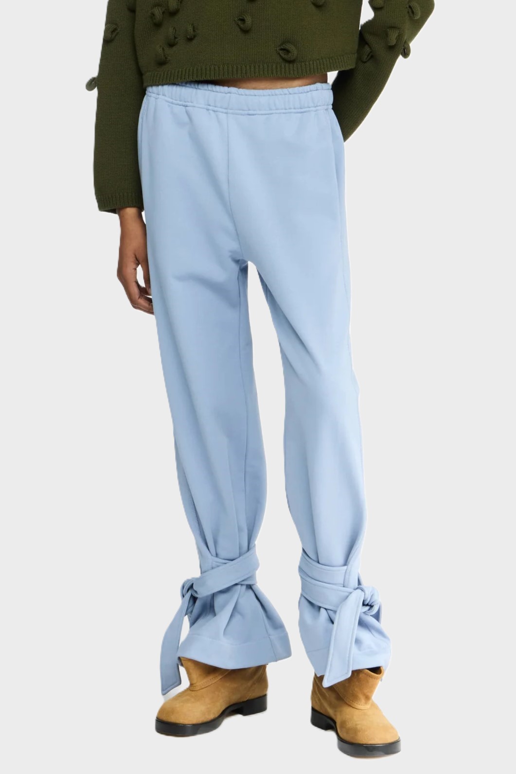JW ANDERSON Tied Bow Joggers in Steel Blue