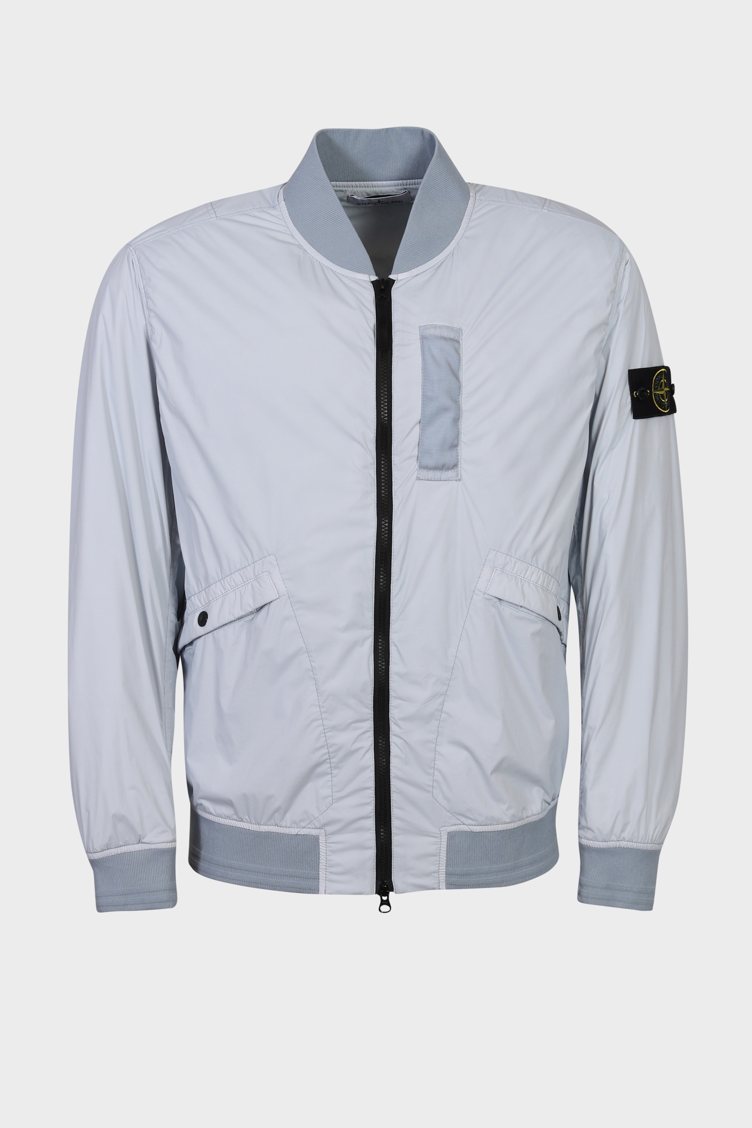 STONE ISLAND Skin Touch Nylon Bomber Jacket in Sky Blue L