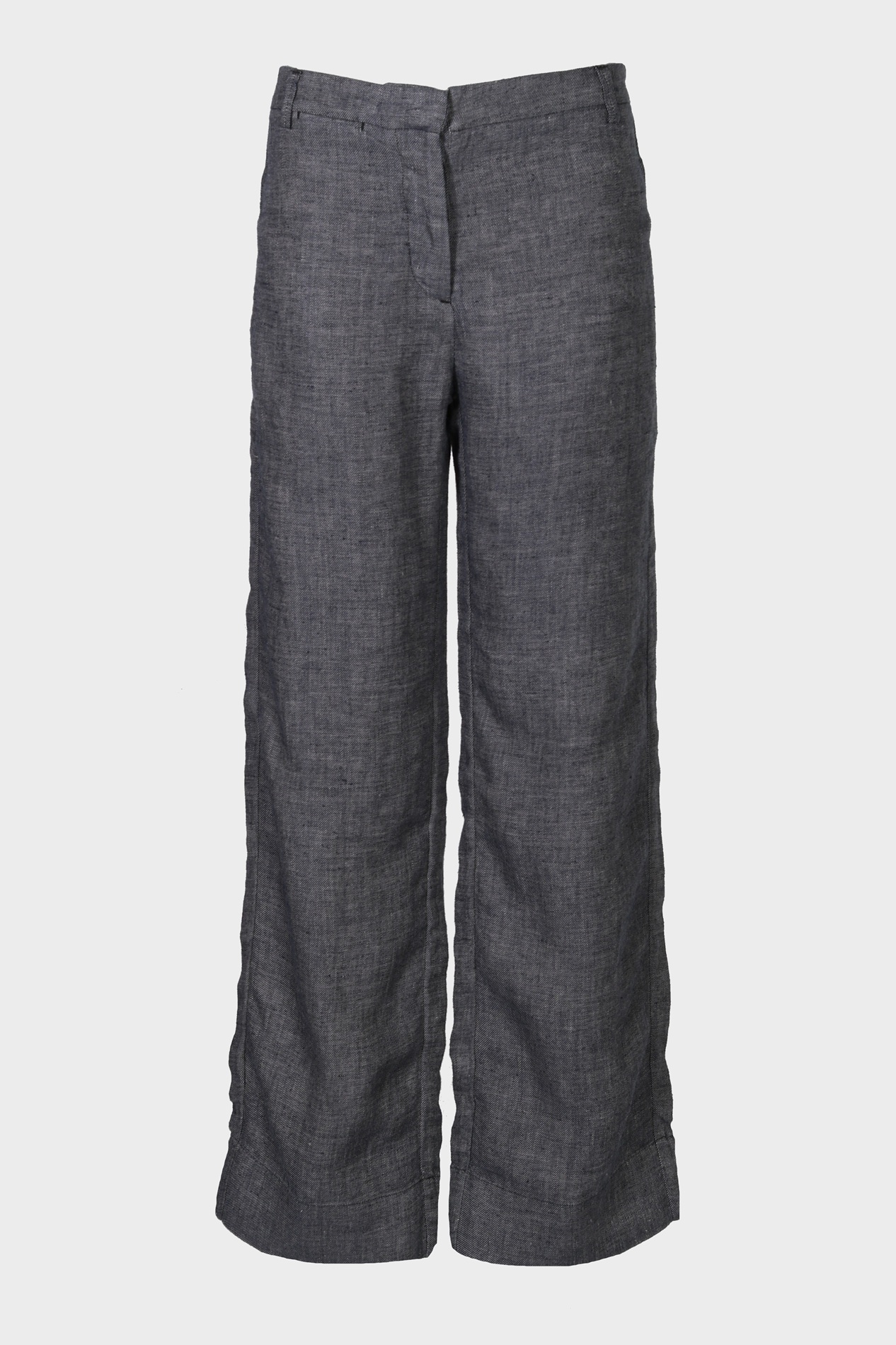 HANNES ROETHER Linen Pant in Dark Grey Melange