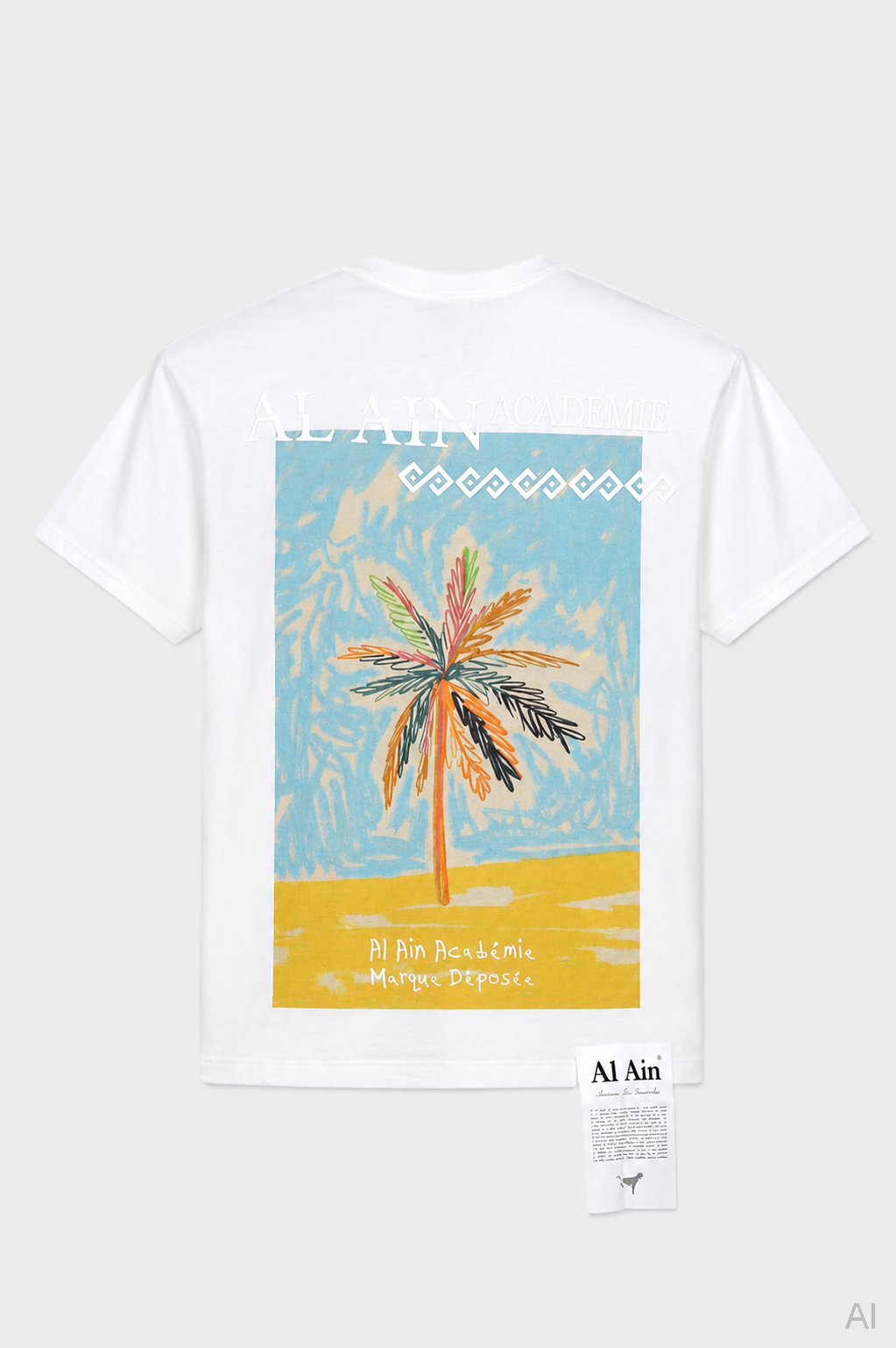 AL AIN Kids Backprinted T-Shirt in White XL