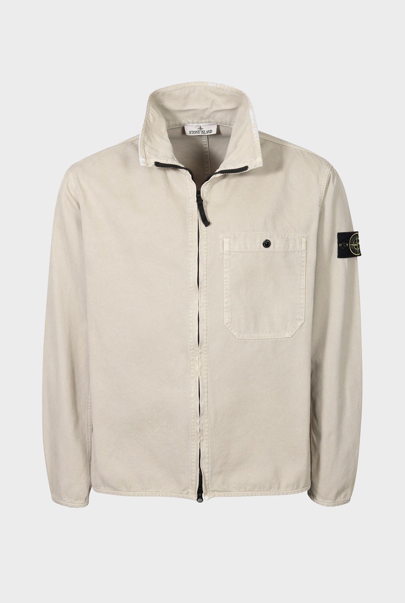 STONE ISLAND Cotton Canvas Overshirt in Washed Beige