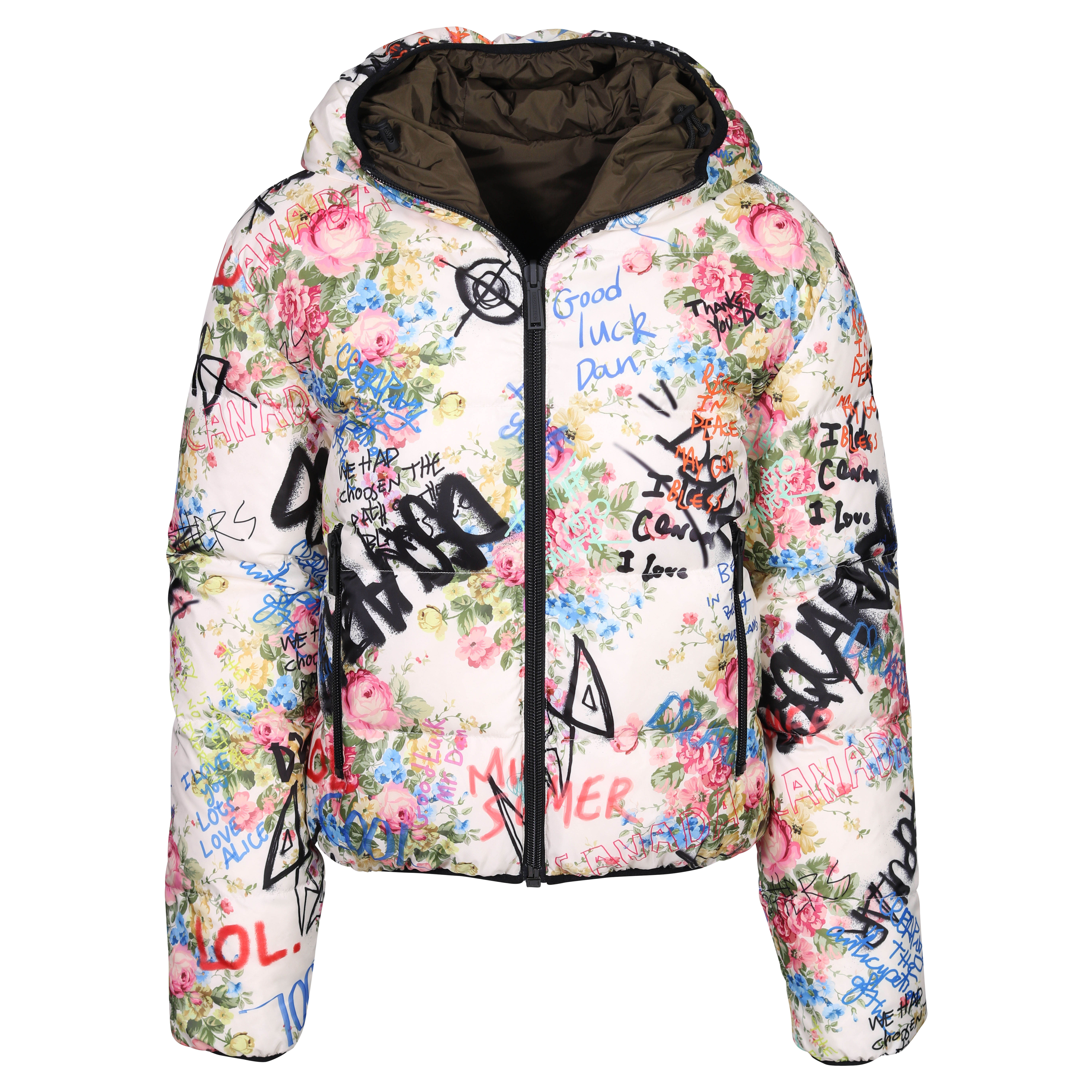 Dsquared Flower Puffer Jacket Multicolour