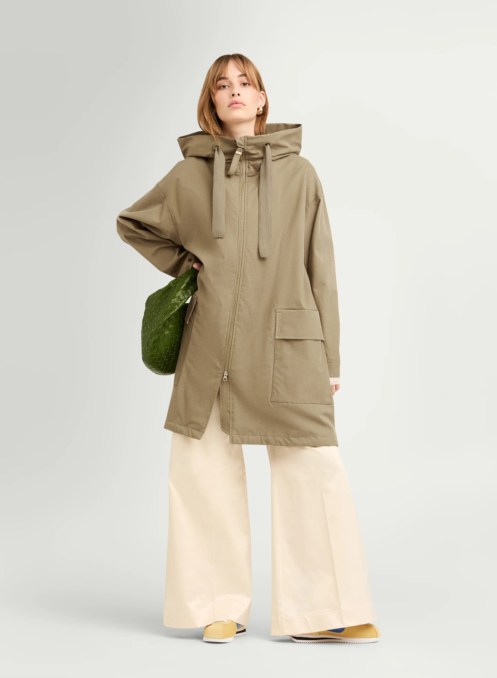 G-LAB Una Soft Canvas Parka in Olivine G-LAB Una Soft Canvas Parka in Olivine