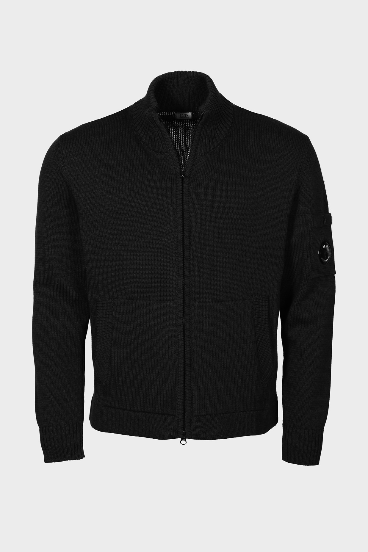 C.P. COMPANY Cotton Knit Jacket in Black