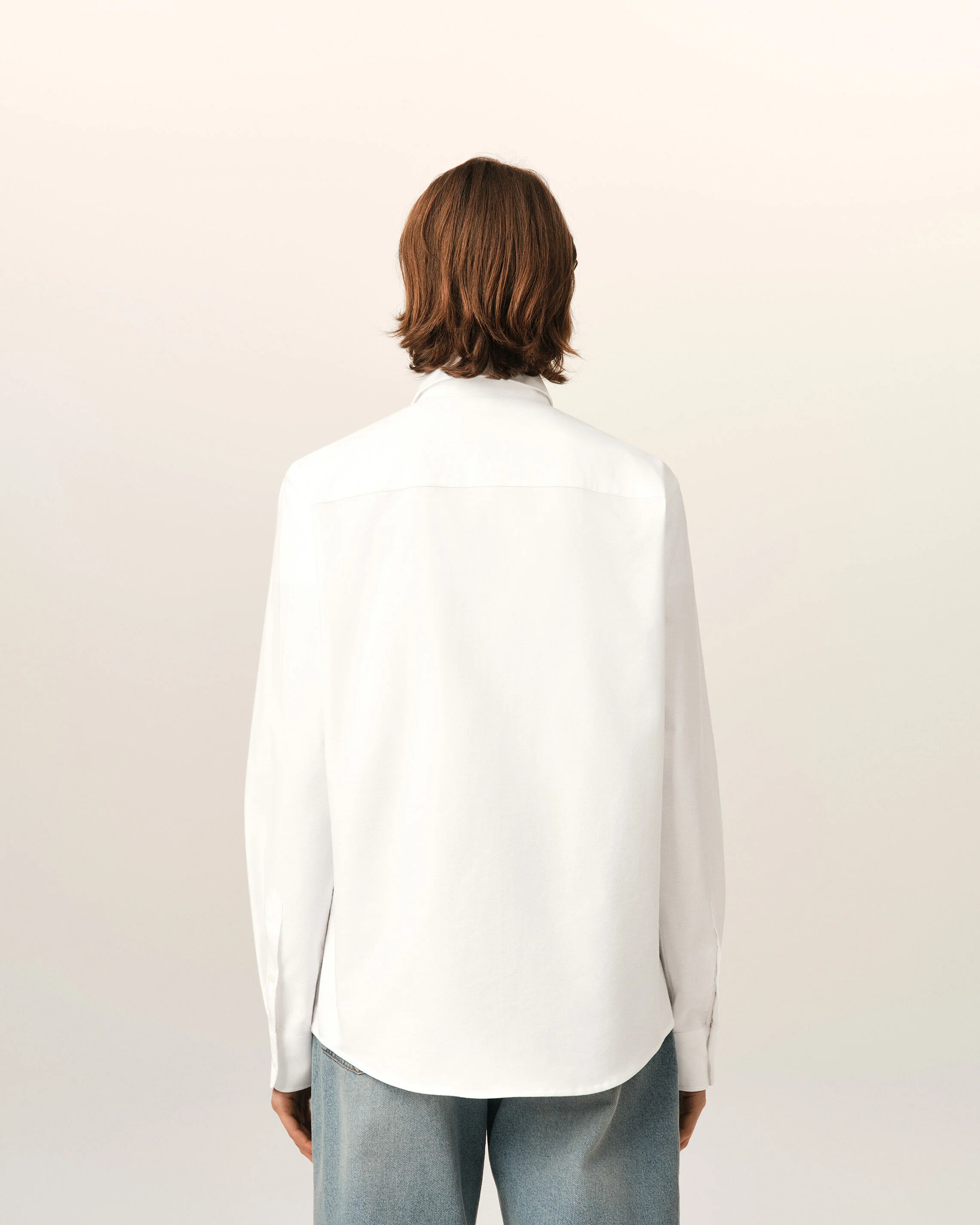 AMI PARIS de Coeur Classic Fit Oxford Shirt in Natural White