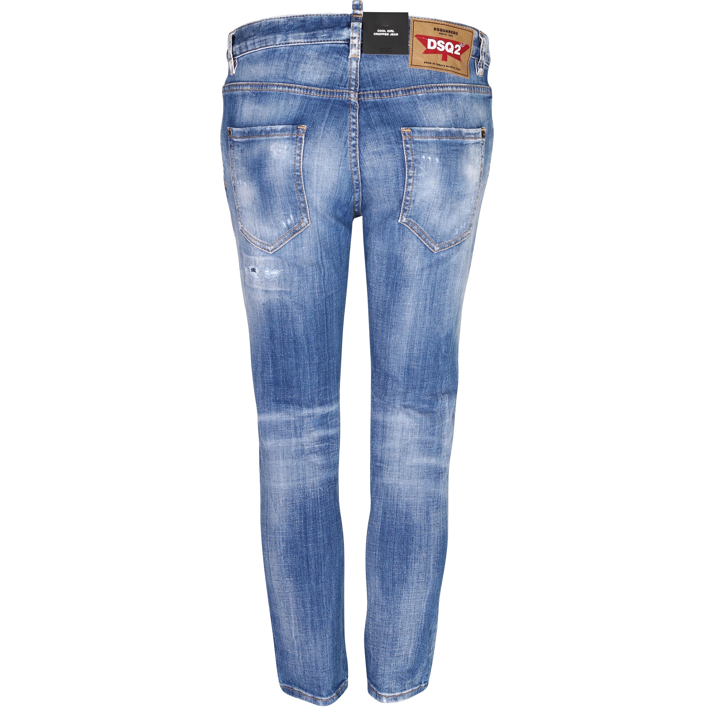 Dsquared Cool Girl Cropped Jean in Blue Washed