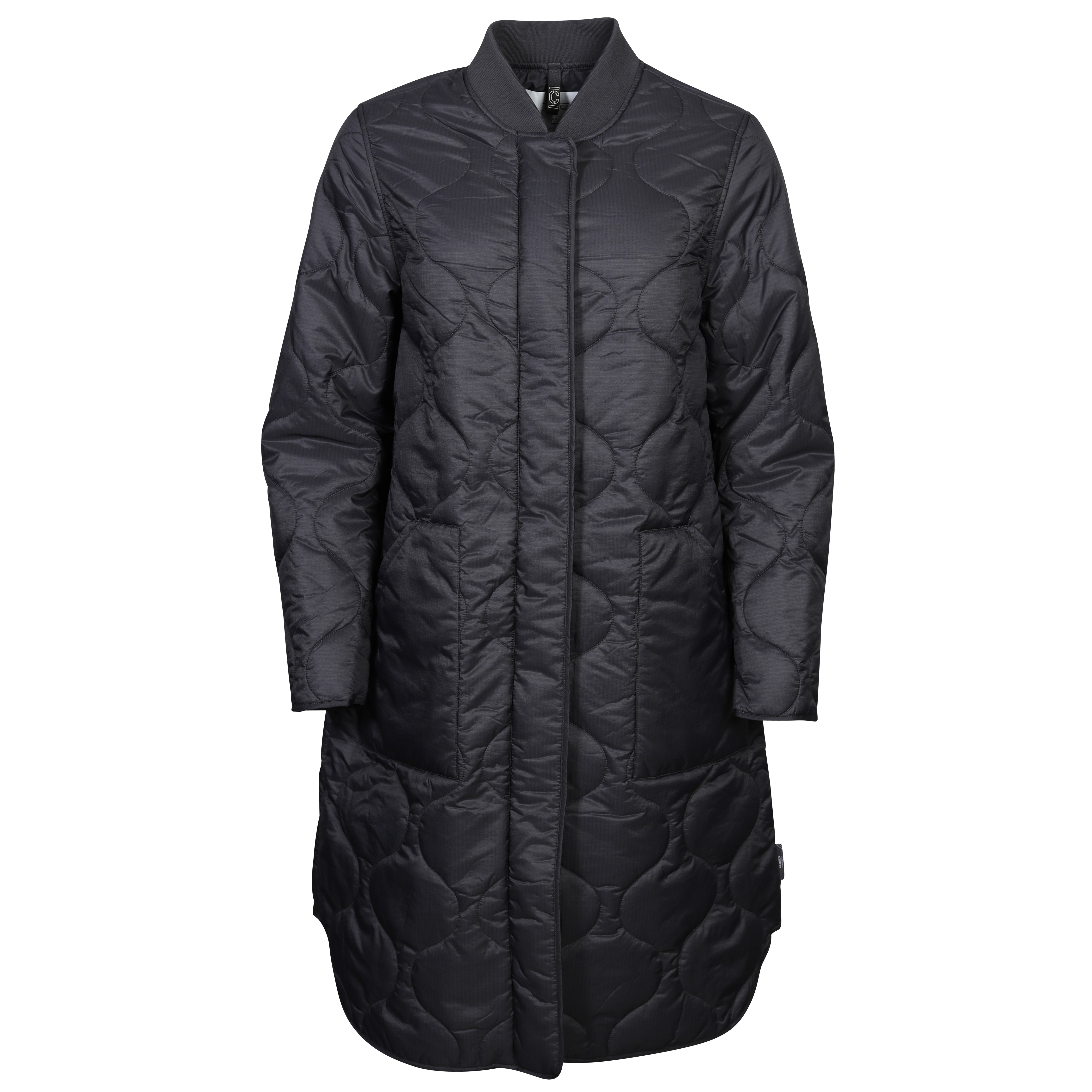 Closed Light Weight Nylon Coat in Black