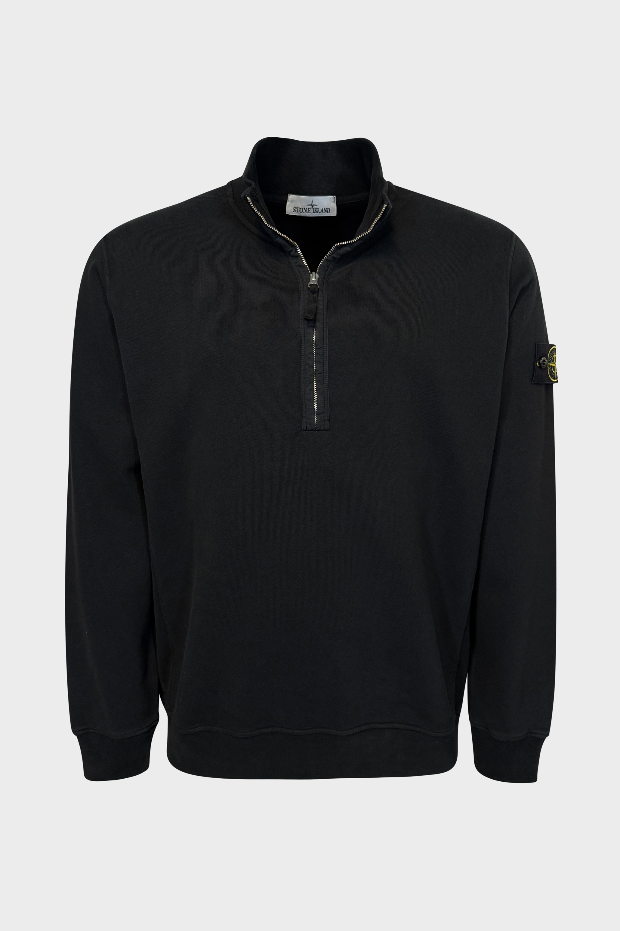 STONE ISLAND Half Zip Sweatshirt in Black