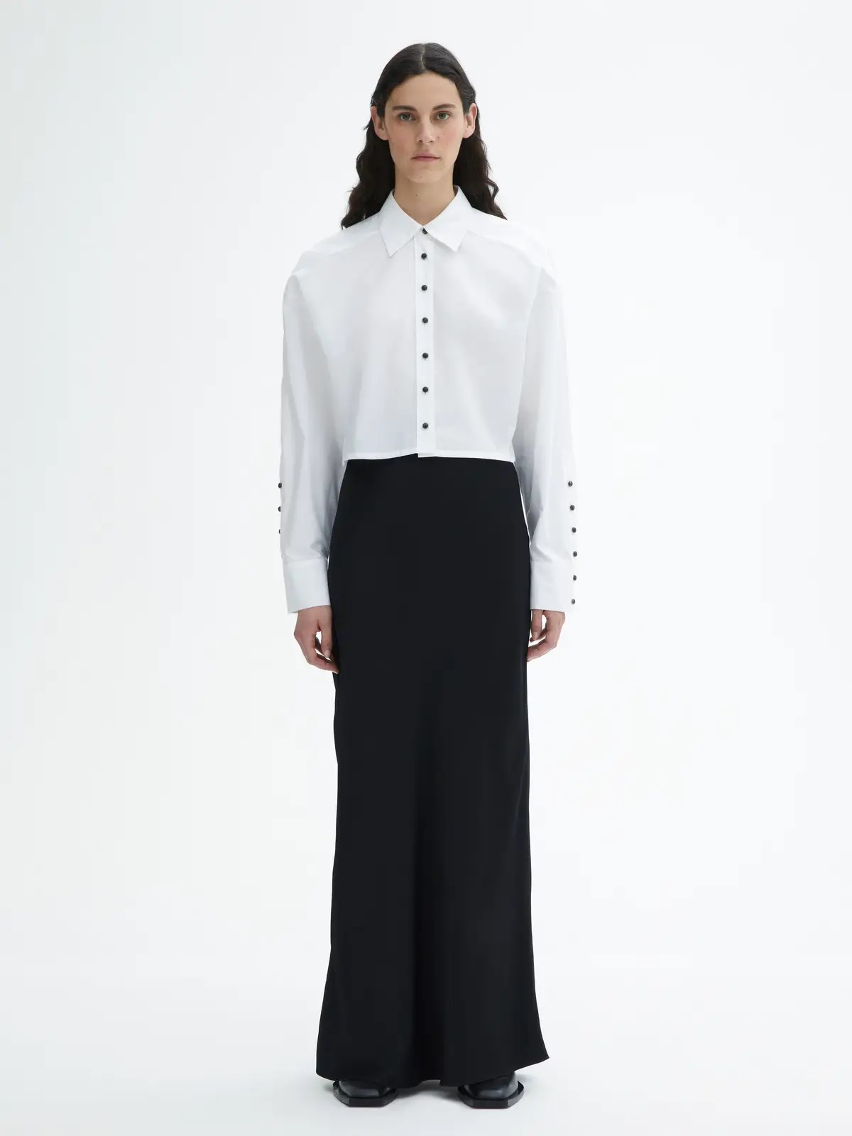 DAGMAR Cropped Cotton Shirt in White 34