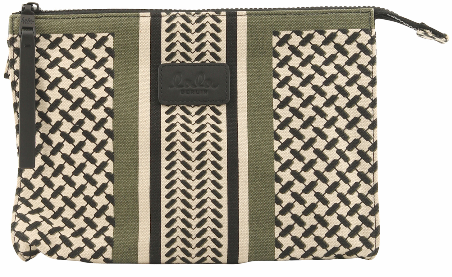 Lala Berlin Cosmetic Bag Pili Kufiya Offwhite/Black/Olive