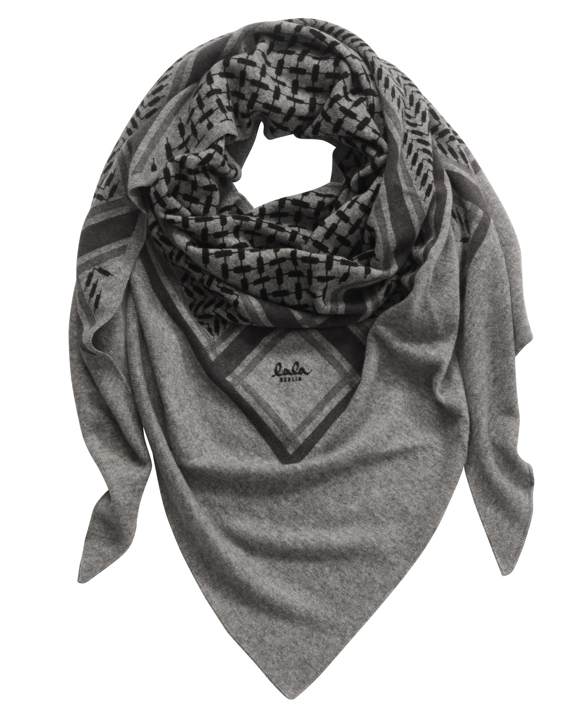 Lala Berlin Cashmere Scarf Large Triangle Middlegrey