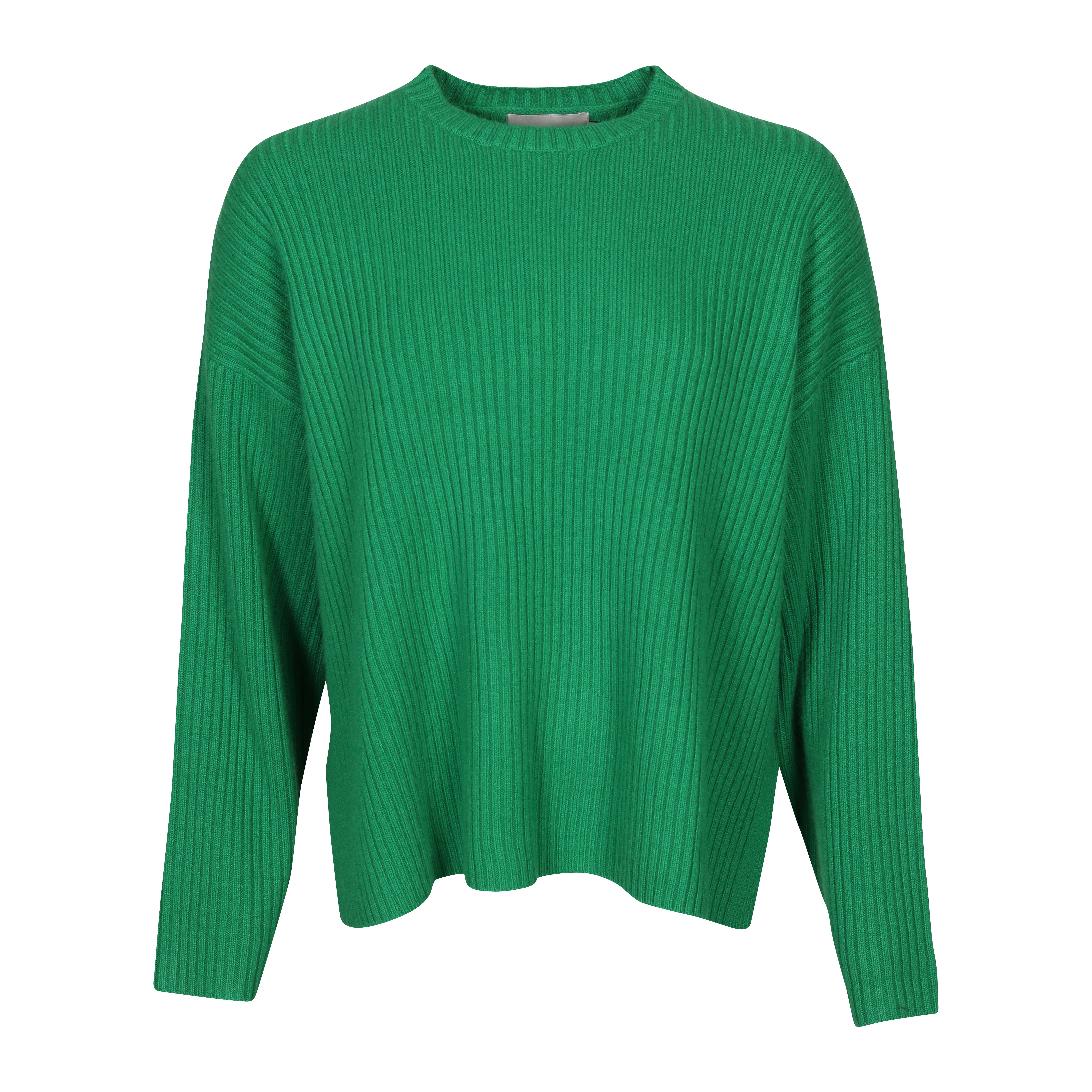 Flona Cashmere Rib Pullover in Green