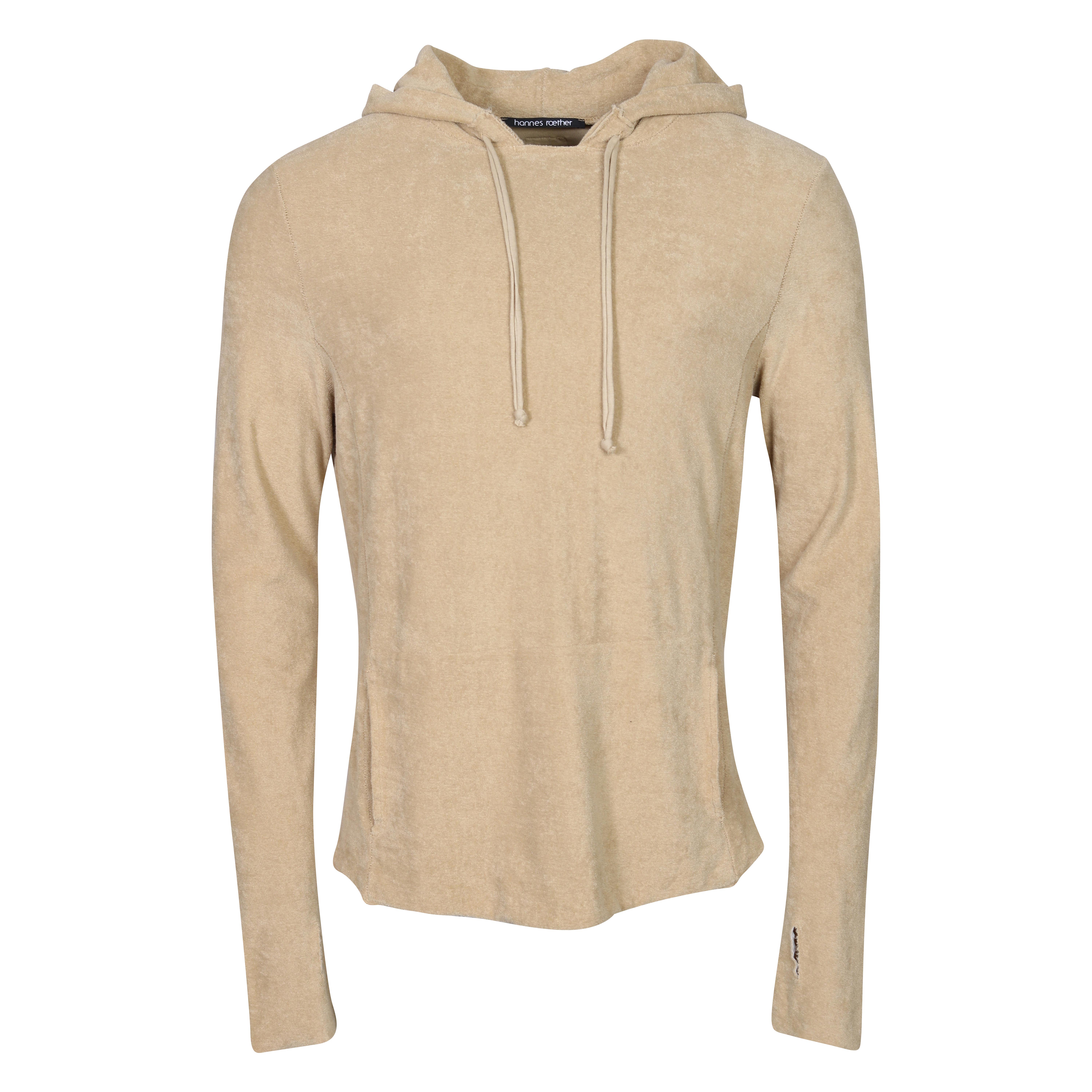 Hannes Roether Terry Hoodie in Camel