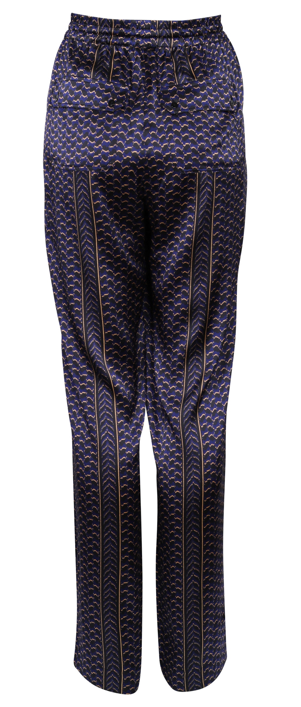 Lala Berlin Silk Stretch Pants Priya Black/Blue Kufiya L