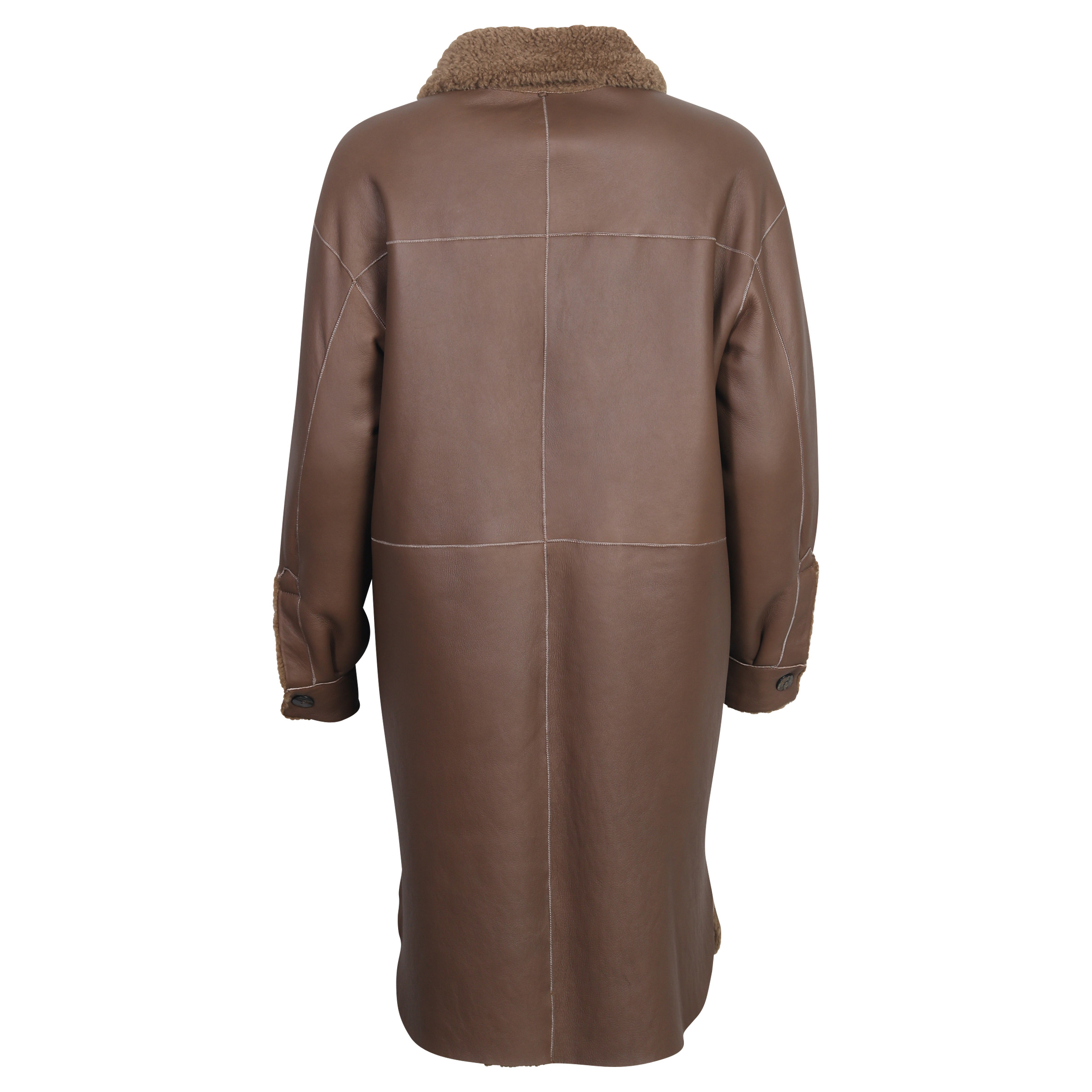 Giorgio Brato Reversible Lamb Leather Coat in Rum