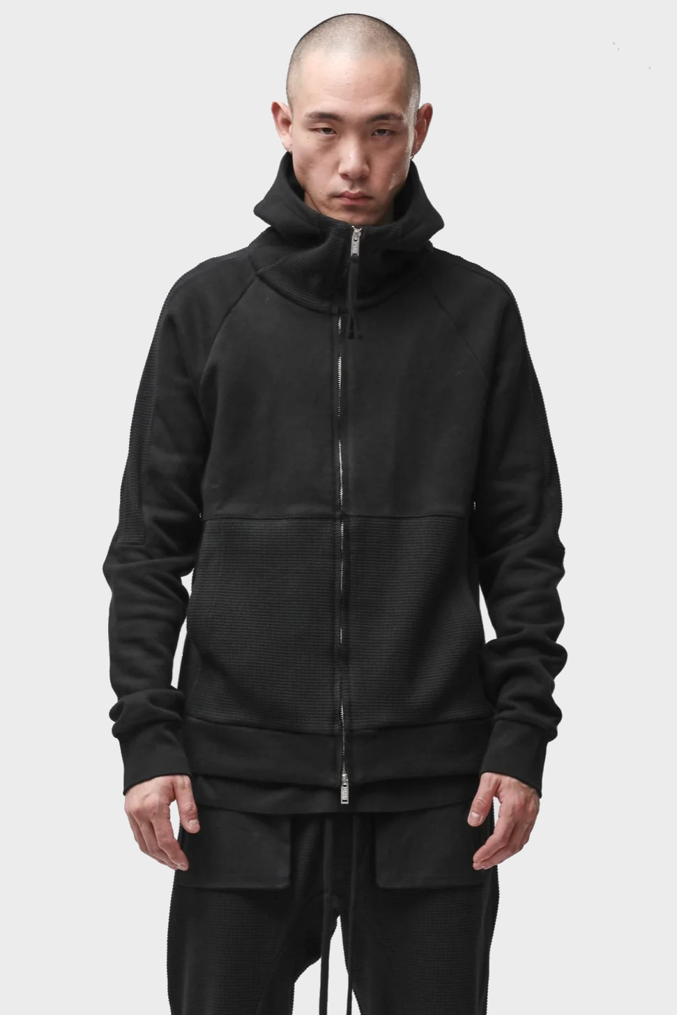 THOM KROM Zip Hoodie in Black
