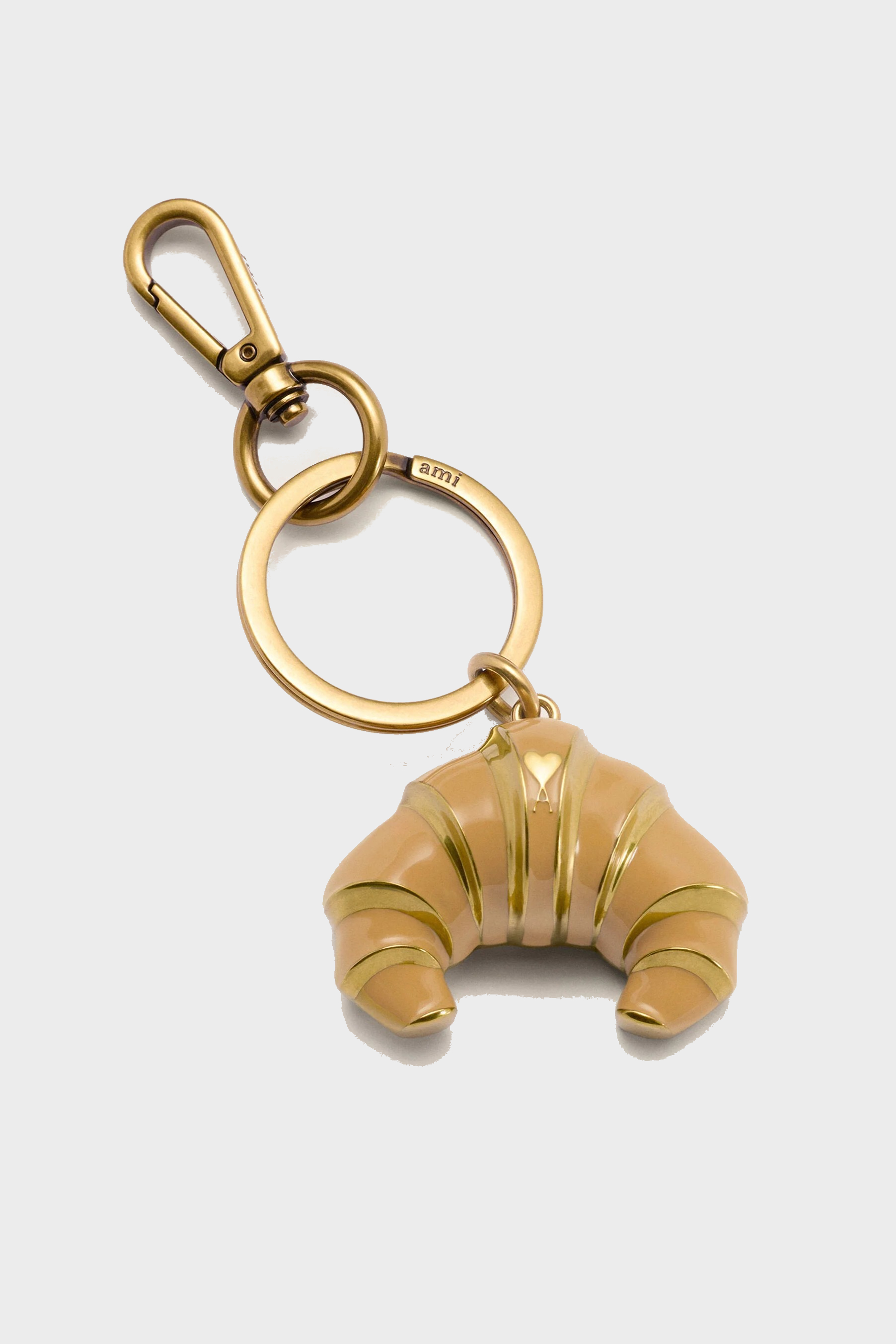 AMI PARIS Croissant Keyring in Amber