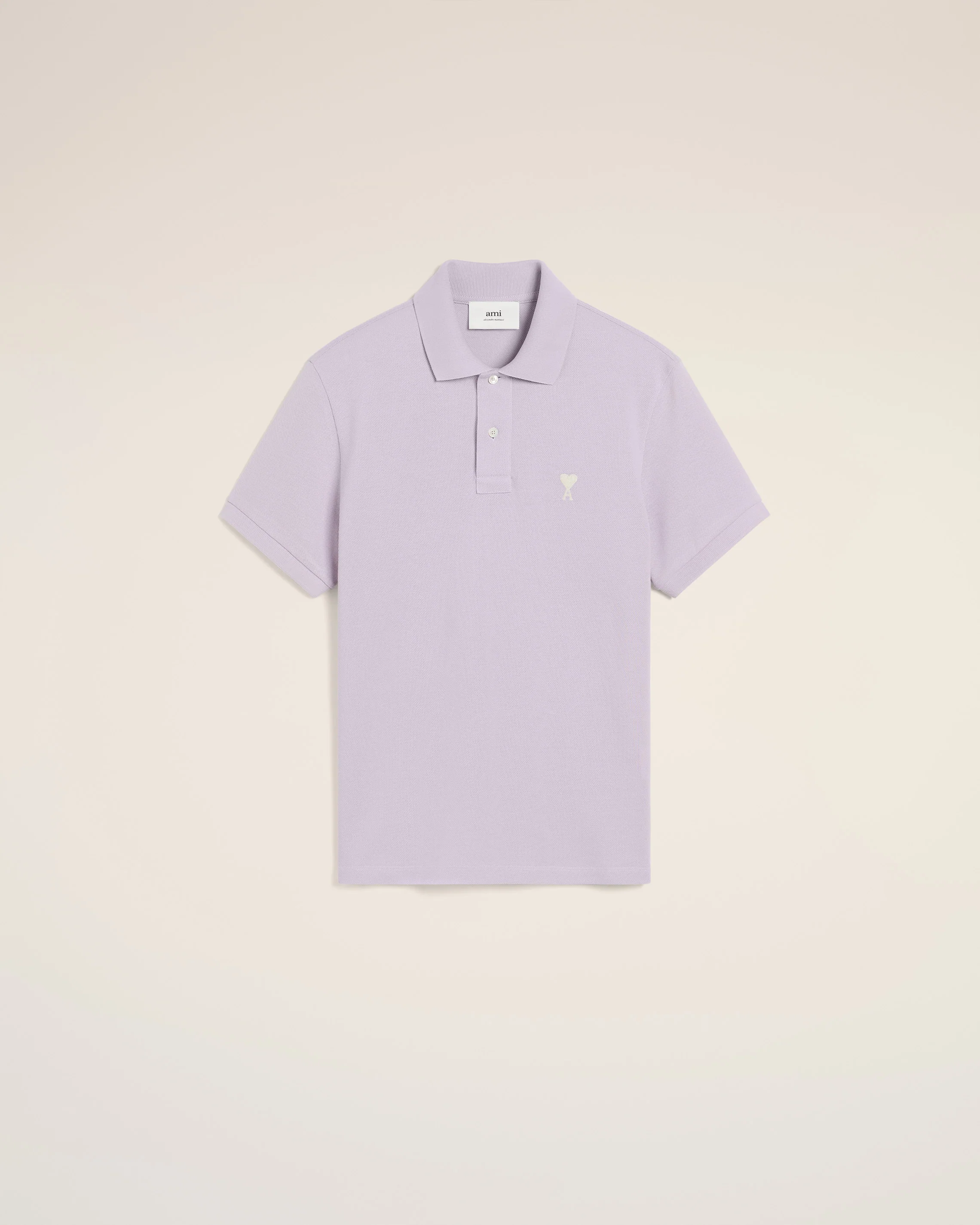 AMI PARIS de Coeur Pique Polo Shirt in Lilac AMI PARIS de Coeur Pique Polo Shirt in Lilac