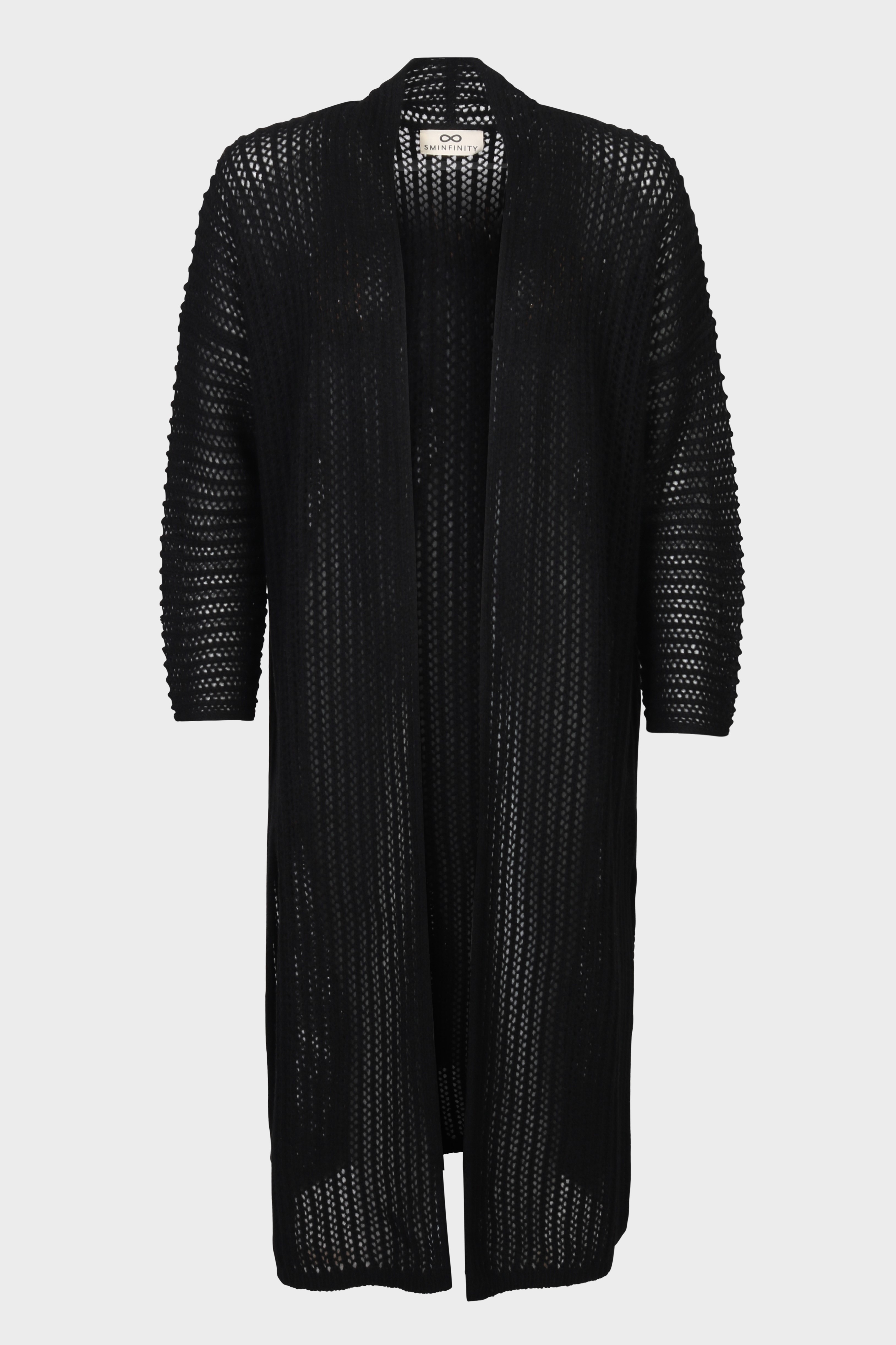 SMINFINITY Blurry Knit Coat in Black