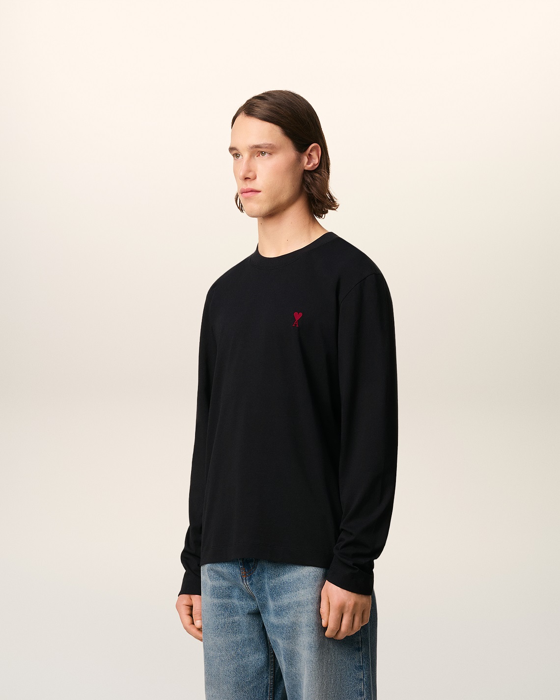 AMI PARIS de Coeur Longsleeve in Black