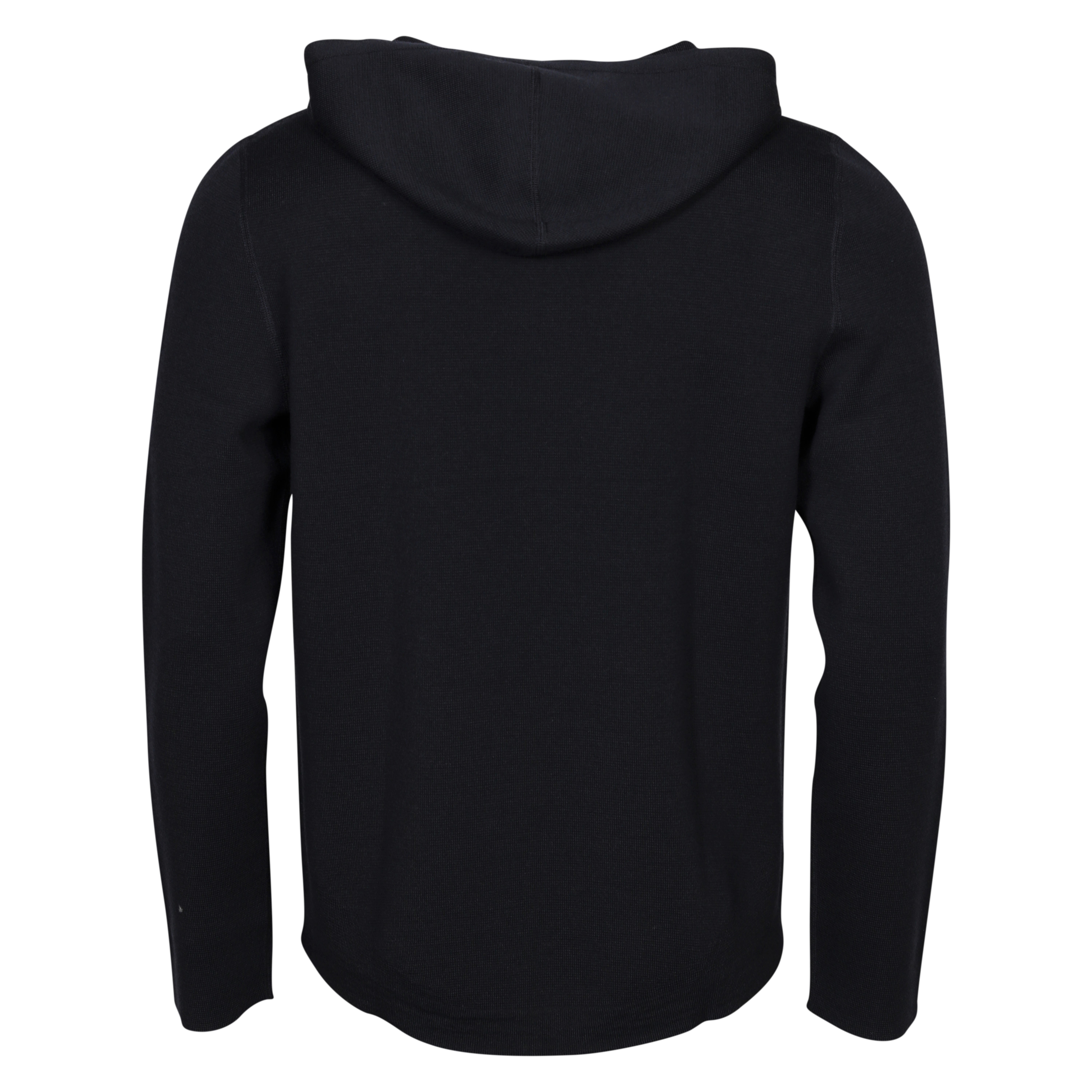 Hannes Roether Hooded Zip Cardigan in Dark Navy/Striped inside
