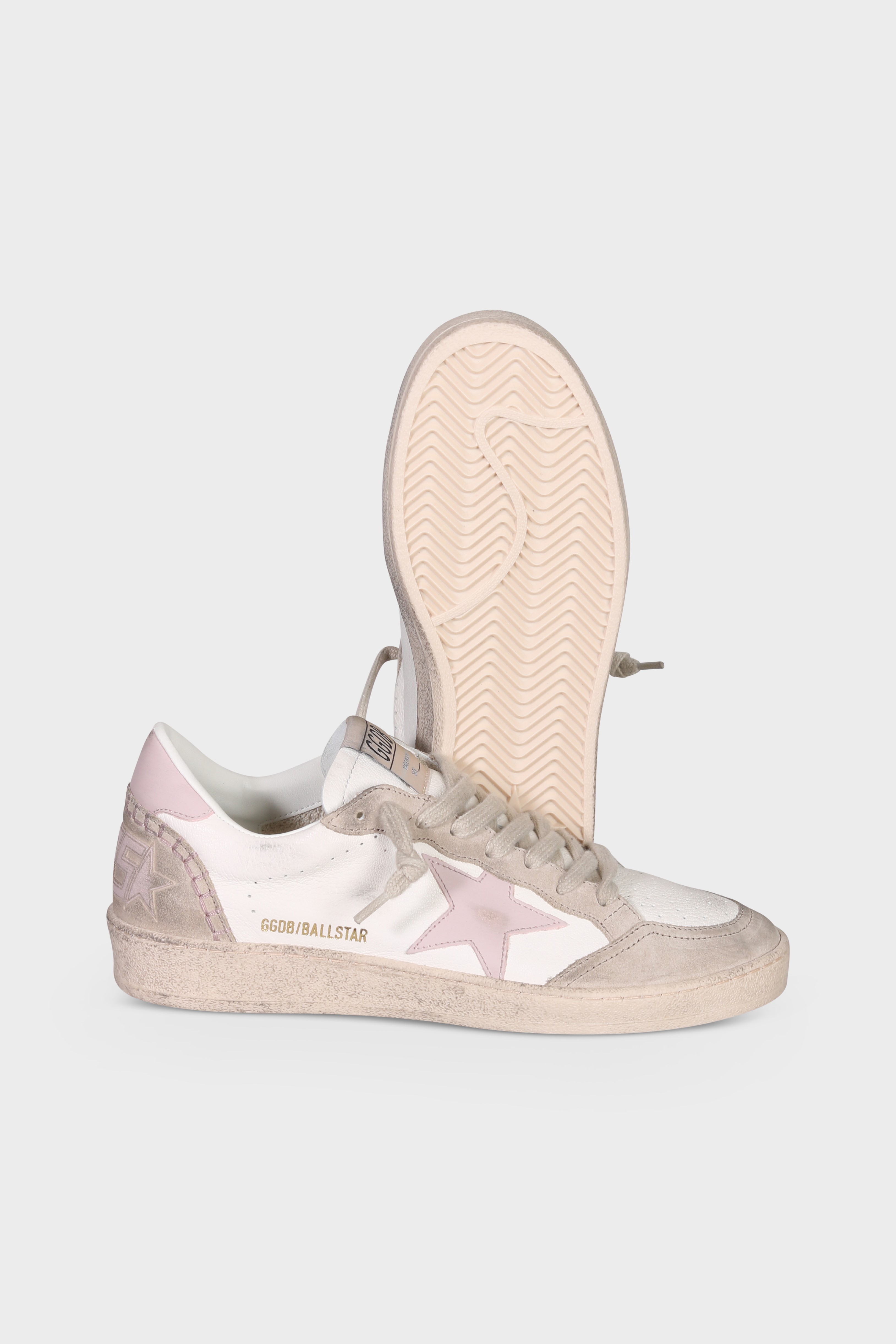 GOLDEN GOOSE Ballstar in White/Pink/Beige