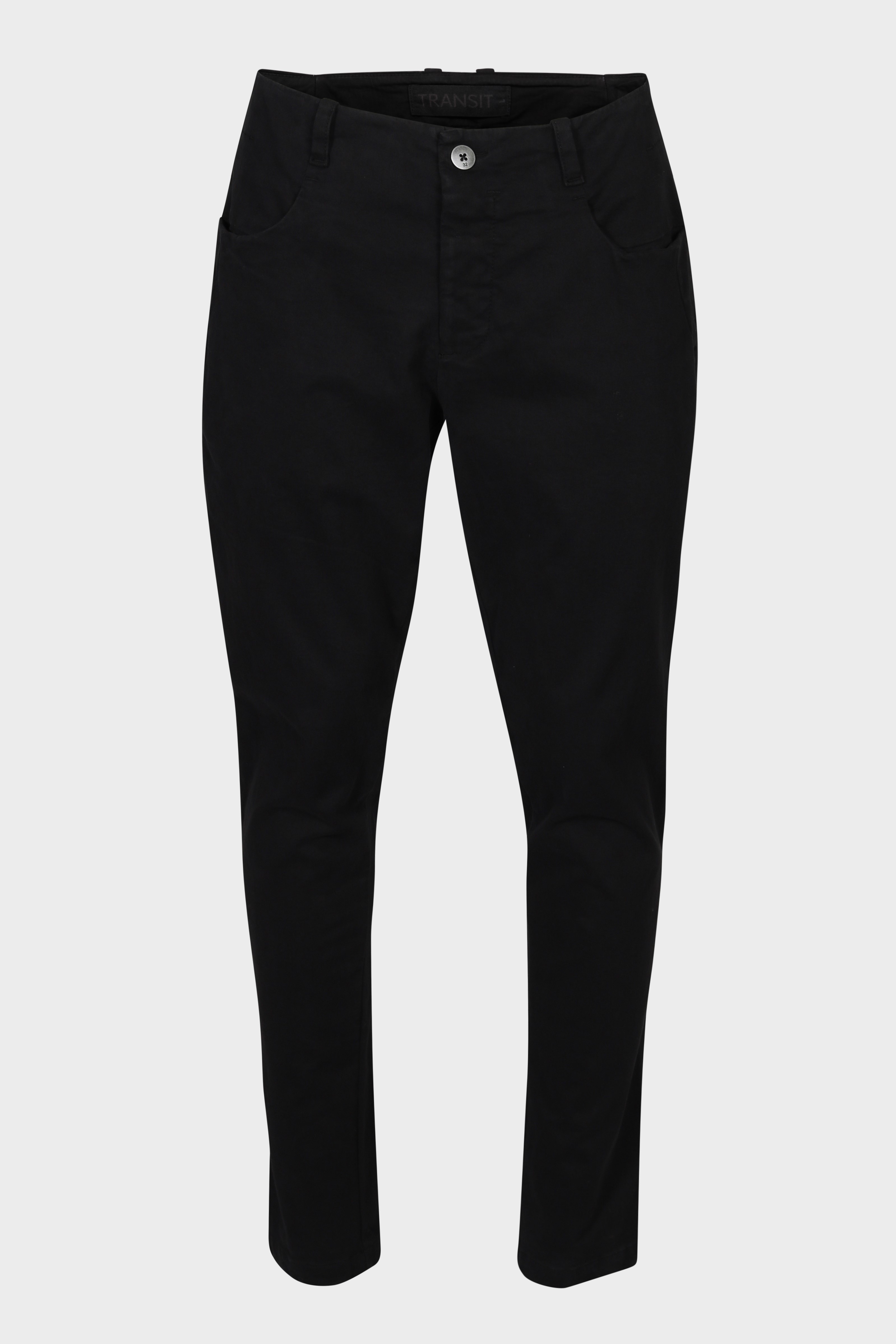 TRANSIT UOMO Cotton Stretch Pant in Black TRANSIT UOMO Cotton Stretch Pant in Black