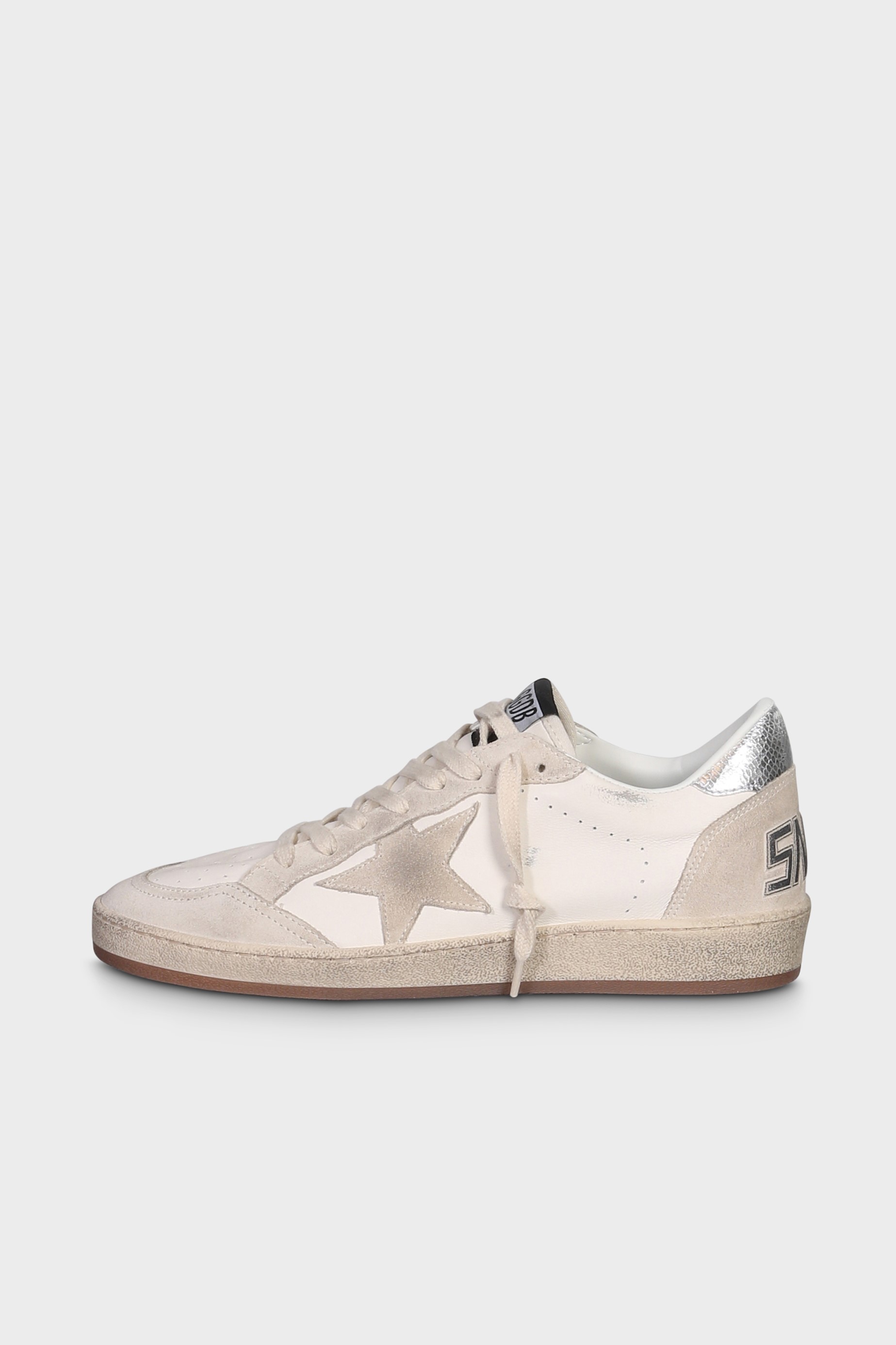 GOLDEN GOOSE Sneaker Ballstar in White/Seedpearl/Silver