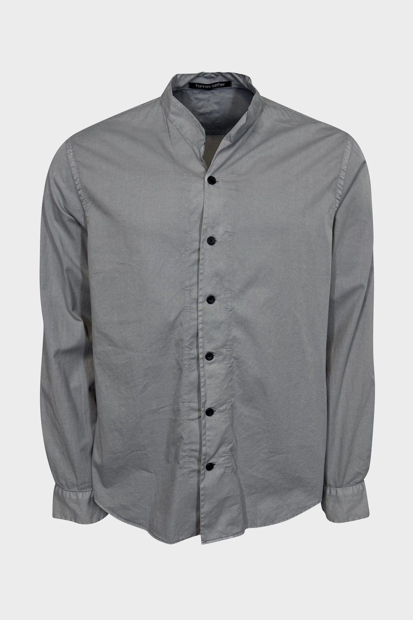 HANNES ROETHER Cotton Shirt in Grey HANNES ROETHER Cotton Shirt in Grey