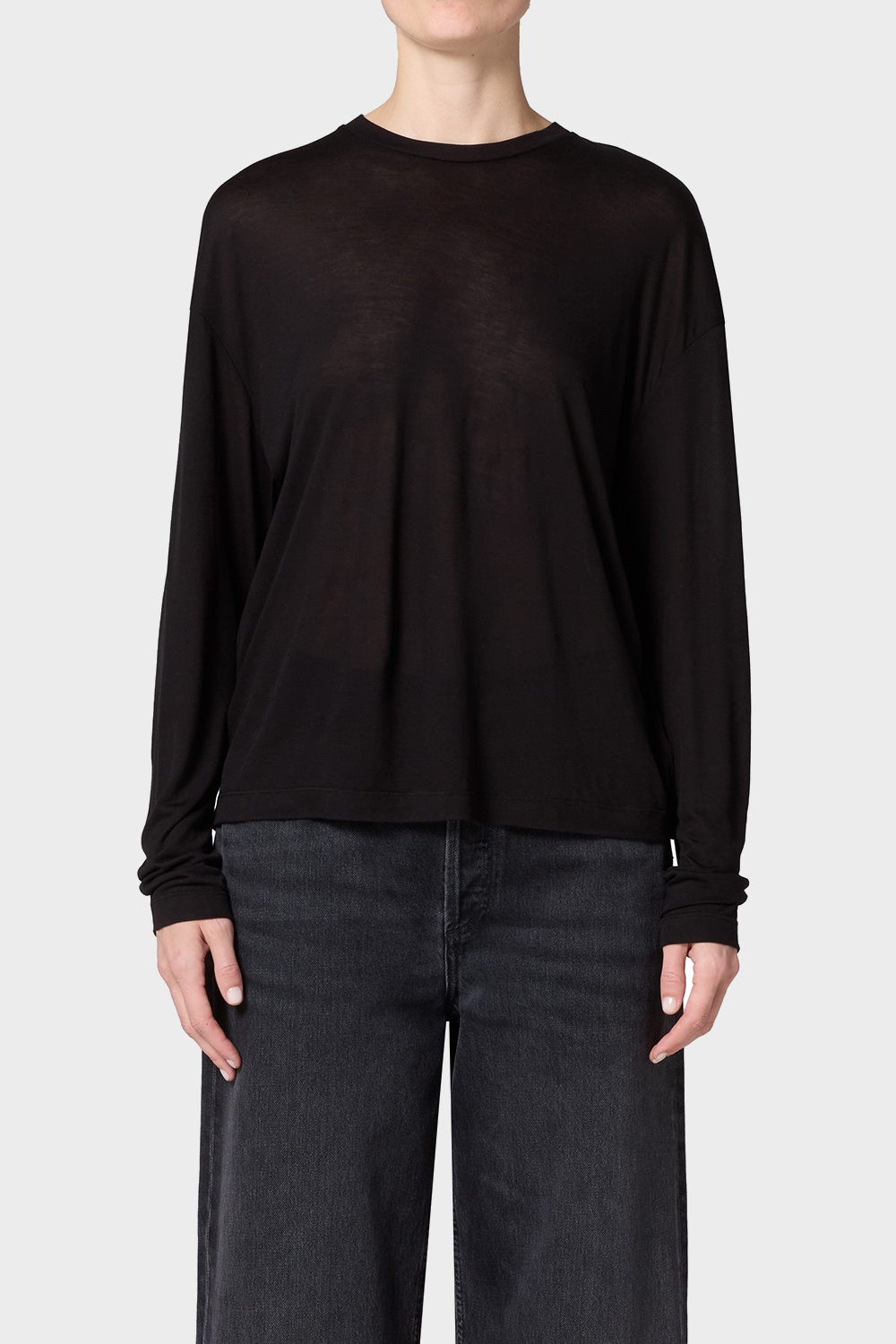 AGOLDE Sasha Tencel Tee in Black