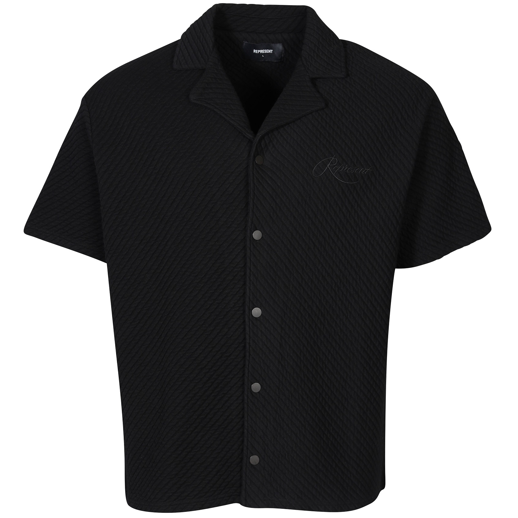 REPRESENT Ottoman Rib Shirt in Black S