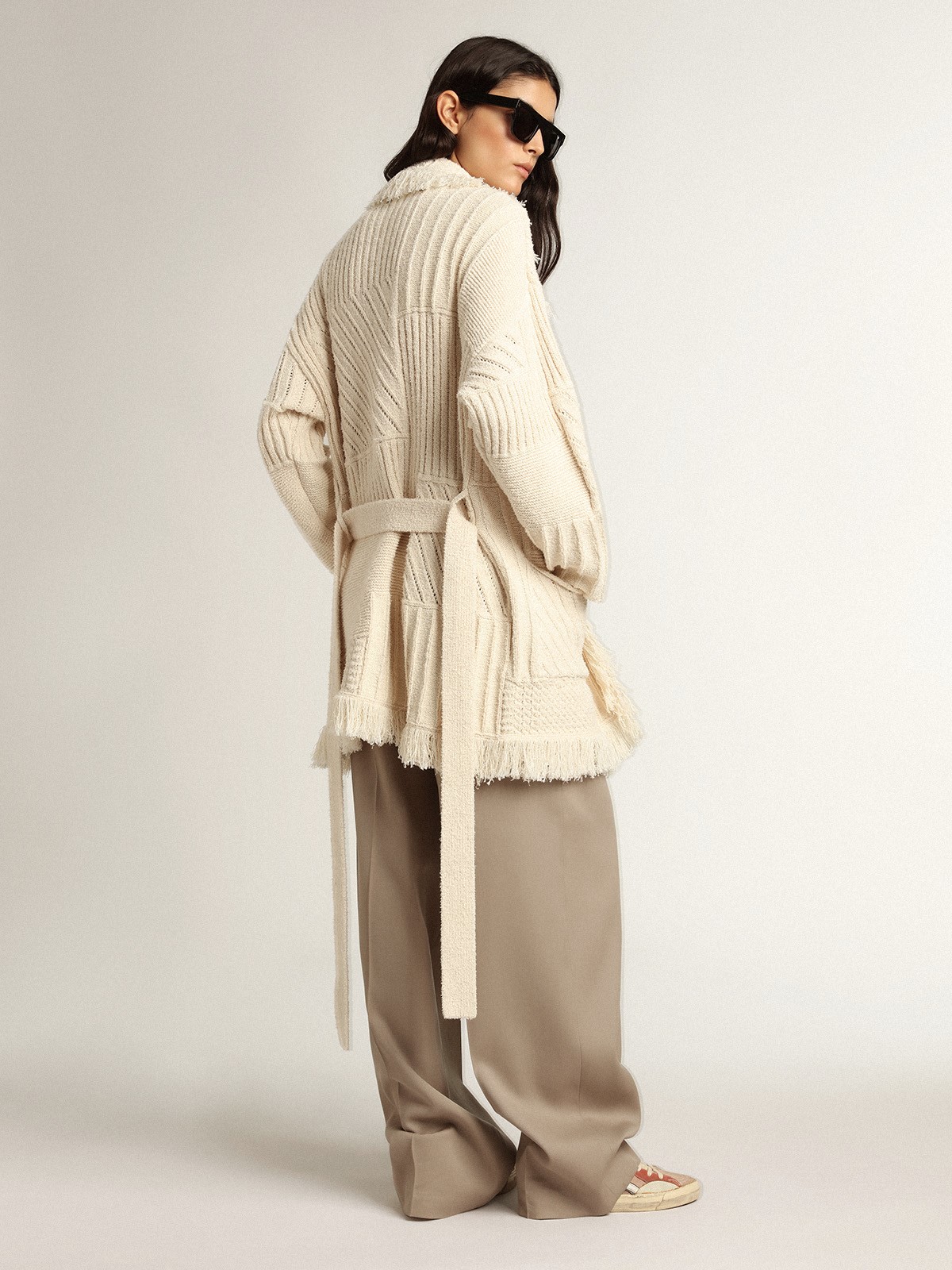 GOLDEN GOOSE Journey Knit Cardigan Cotton Mix M