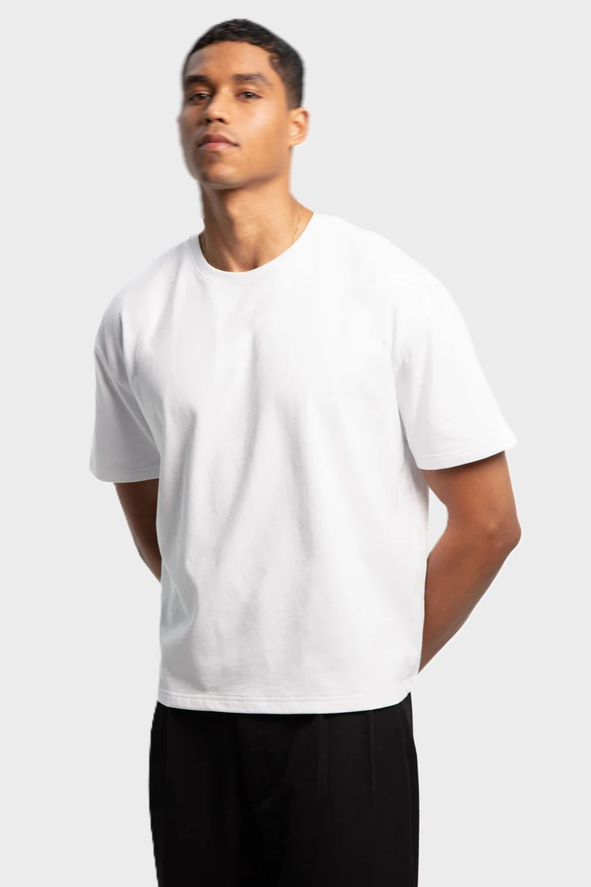 PERPLEX Cropped Boxy Fit T-Shirt in White