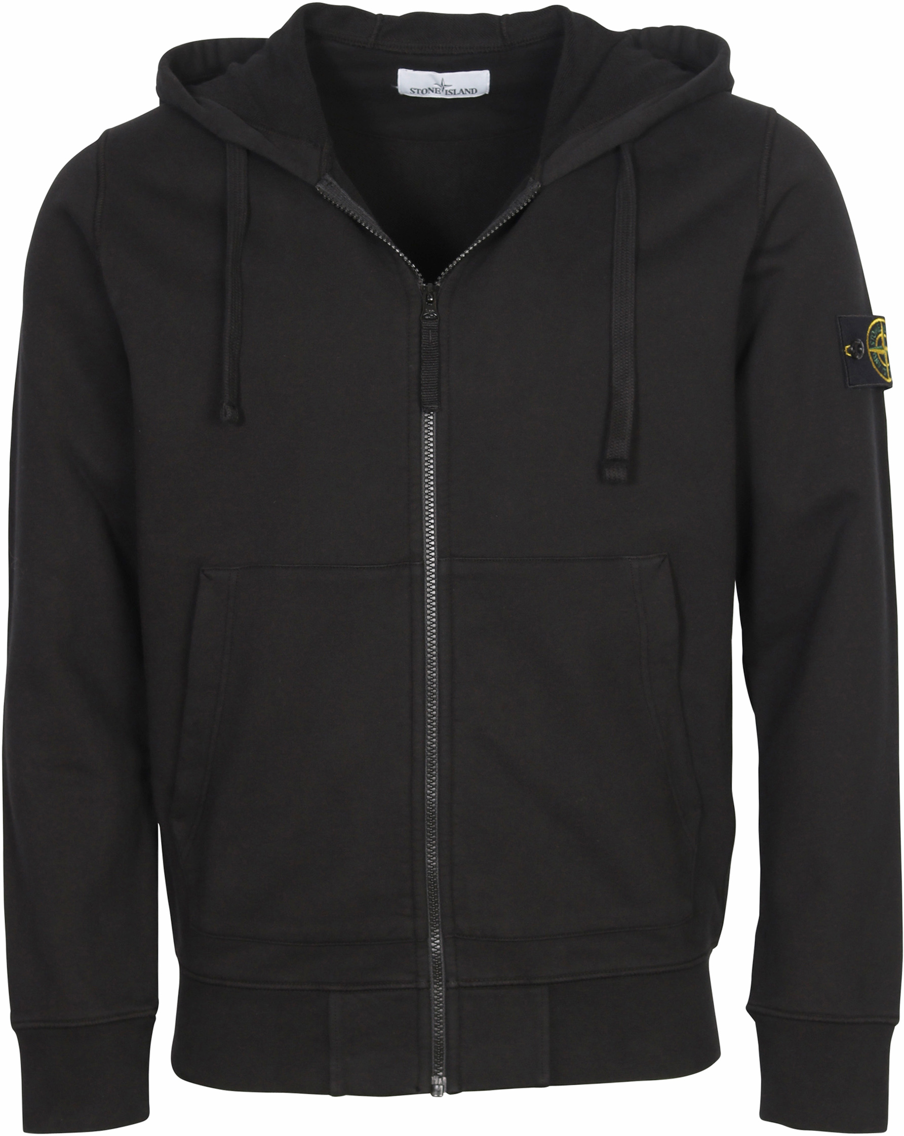 Stone Island Zip Hoodie in Black