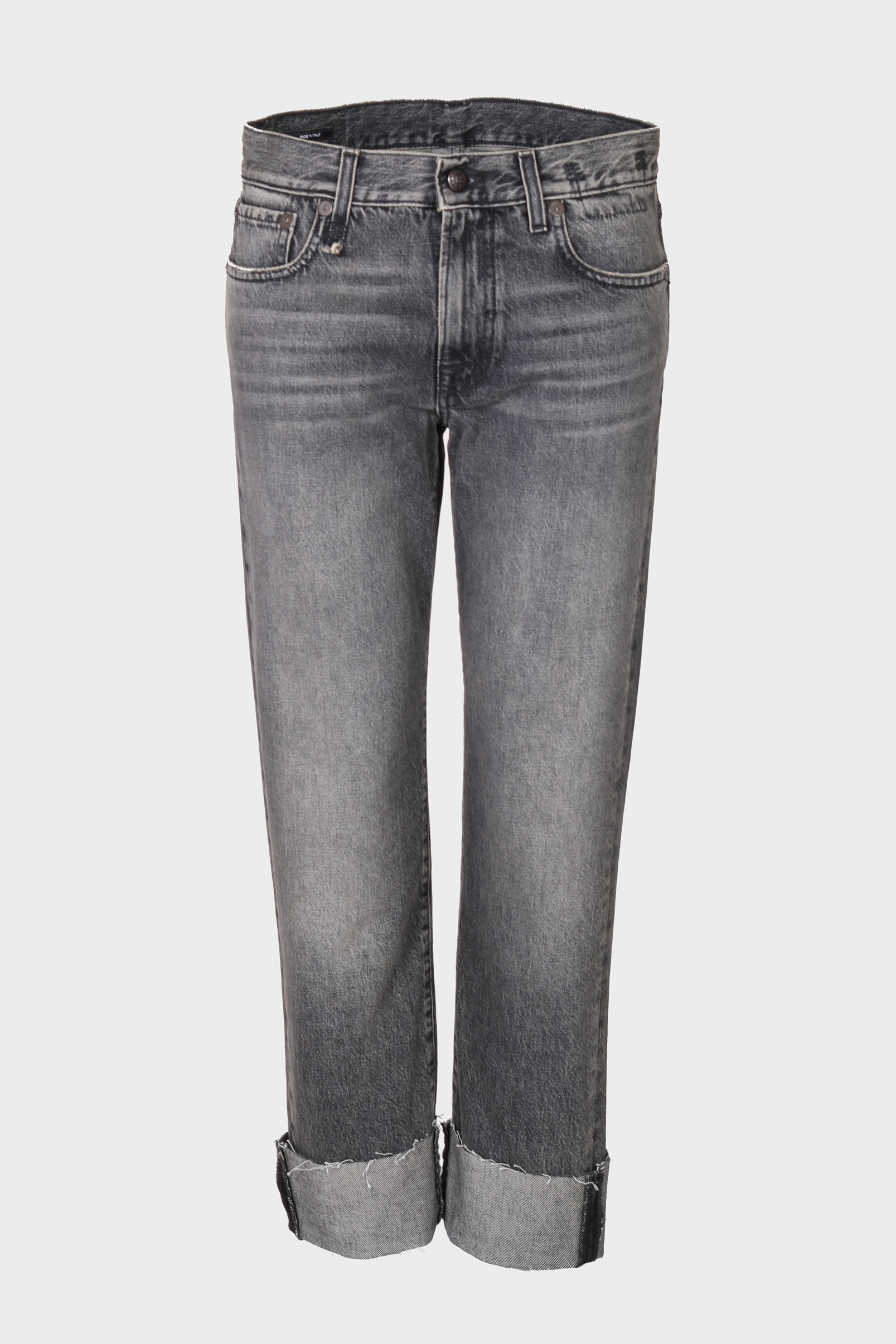 R13 Cuffed Romeo Jeans in Leyton Black