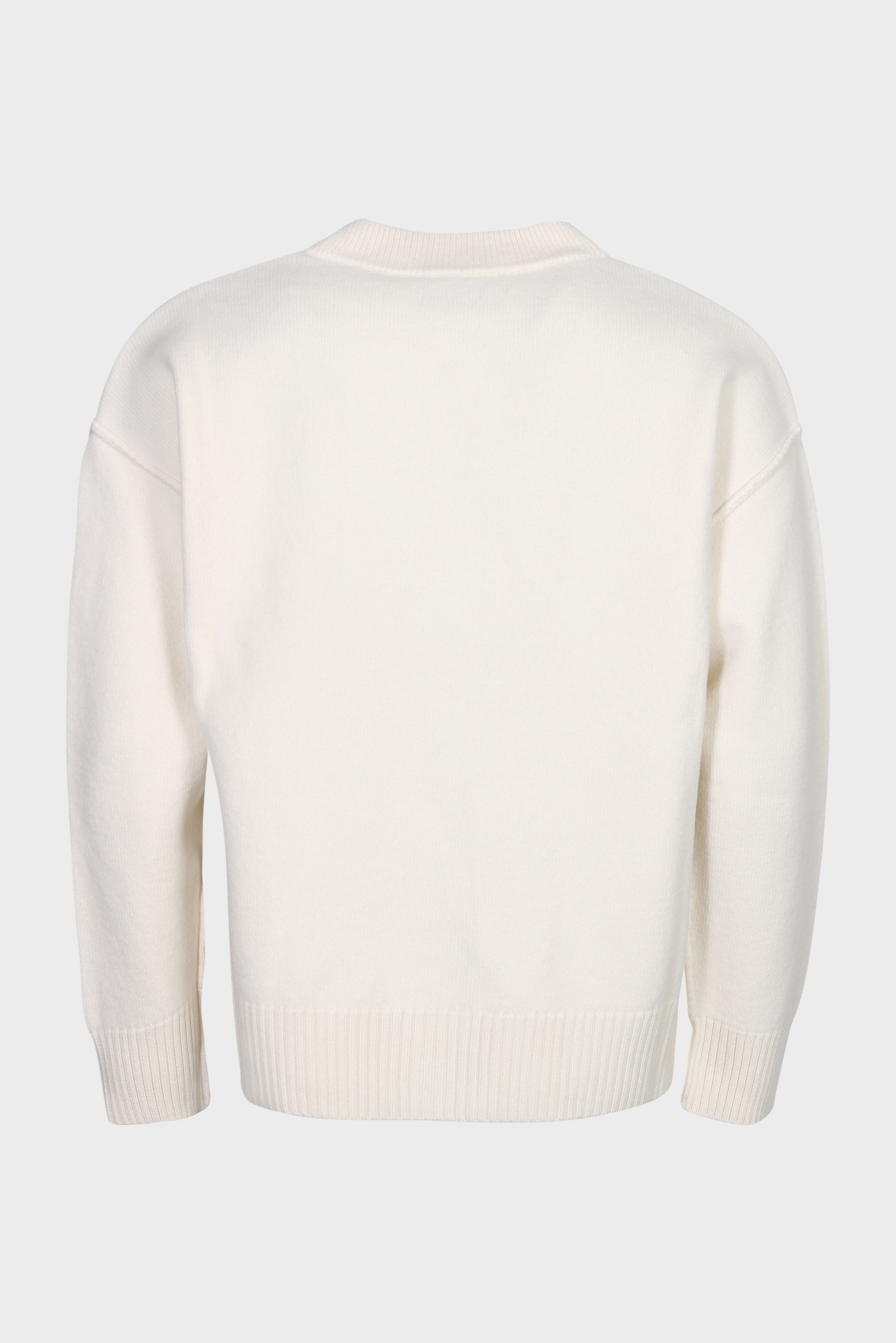 AMI PARIS de Coeur Knit Cardigan in Off White/Black