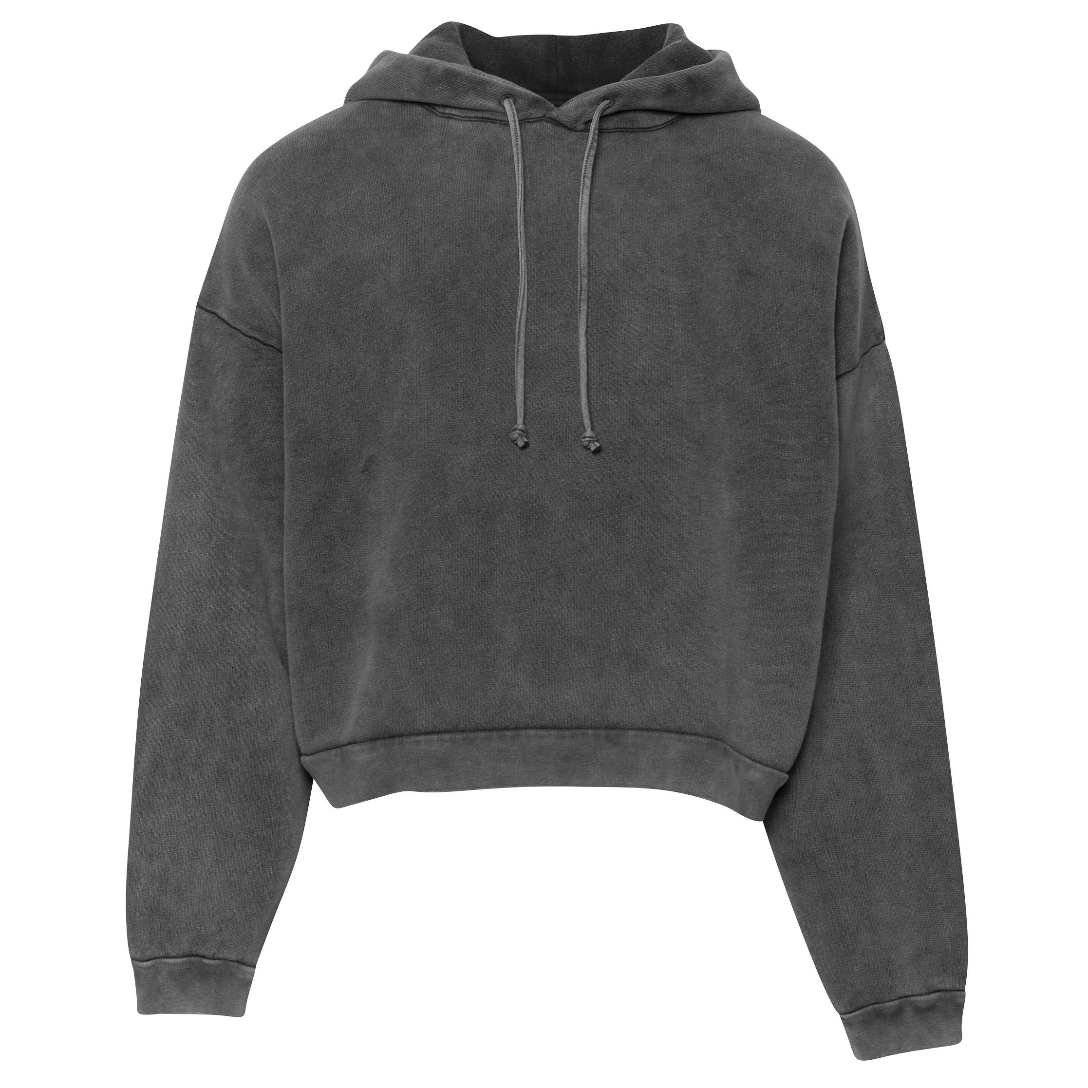 ACNE STUDIOS Vintage Cropped Hoodie in Faded Black L