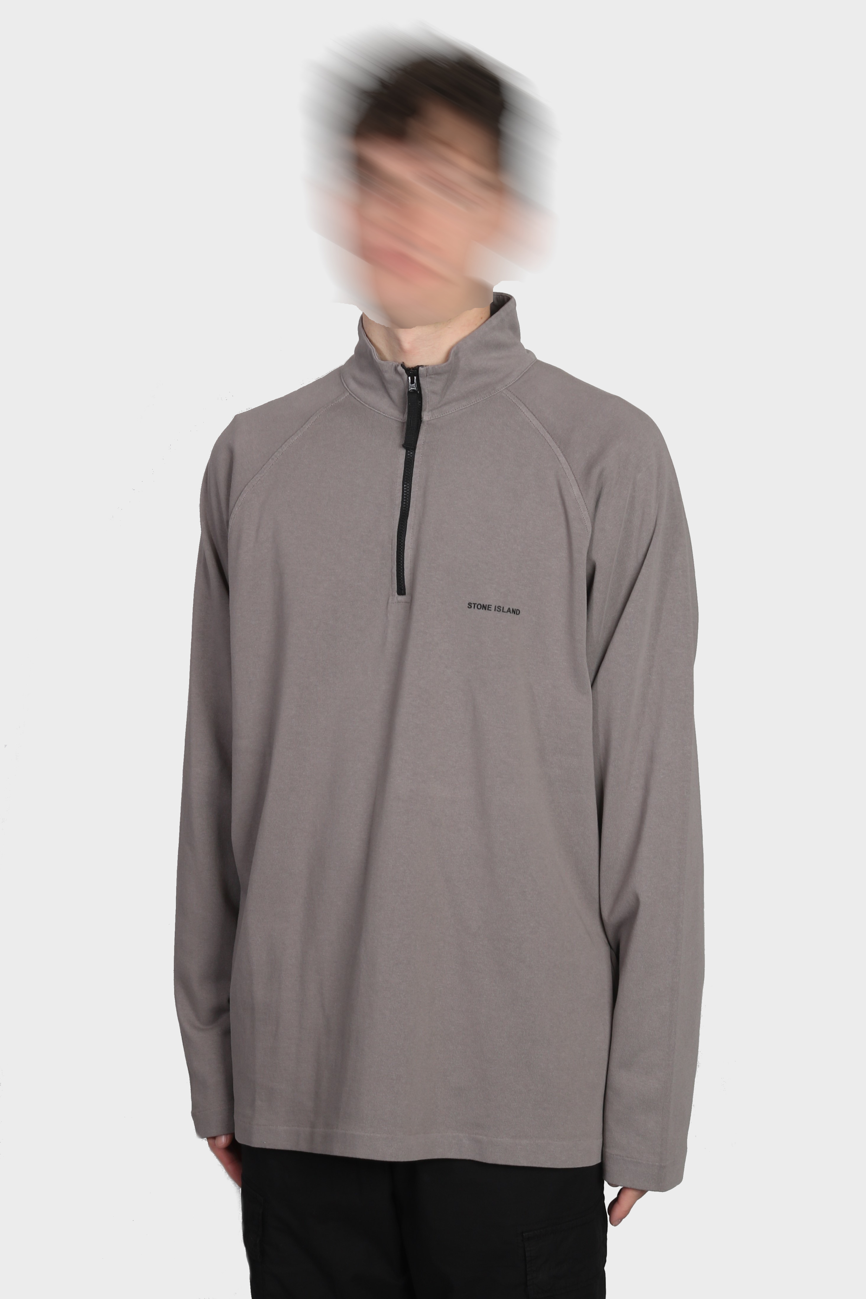 STONE ISLAND Stamp Half Zip Longsleeve in Brown S