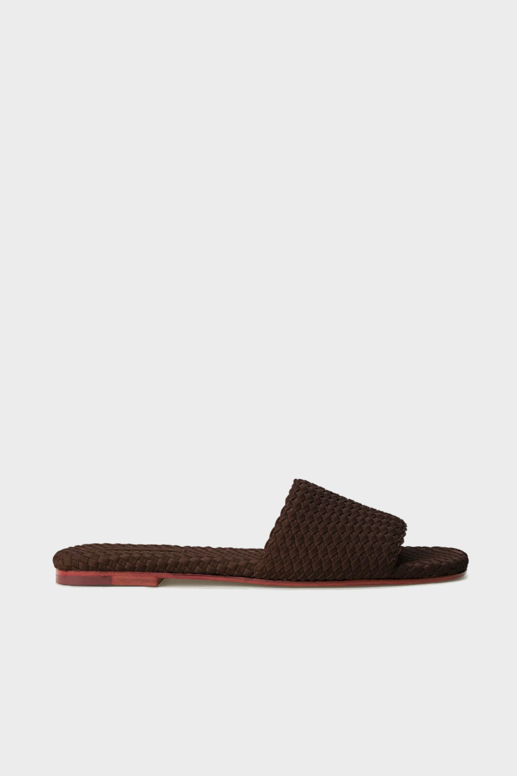 NAGHEDI Handwoven St.Barths Slide in Chocolate