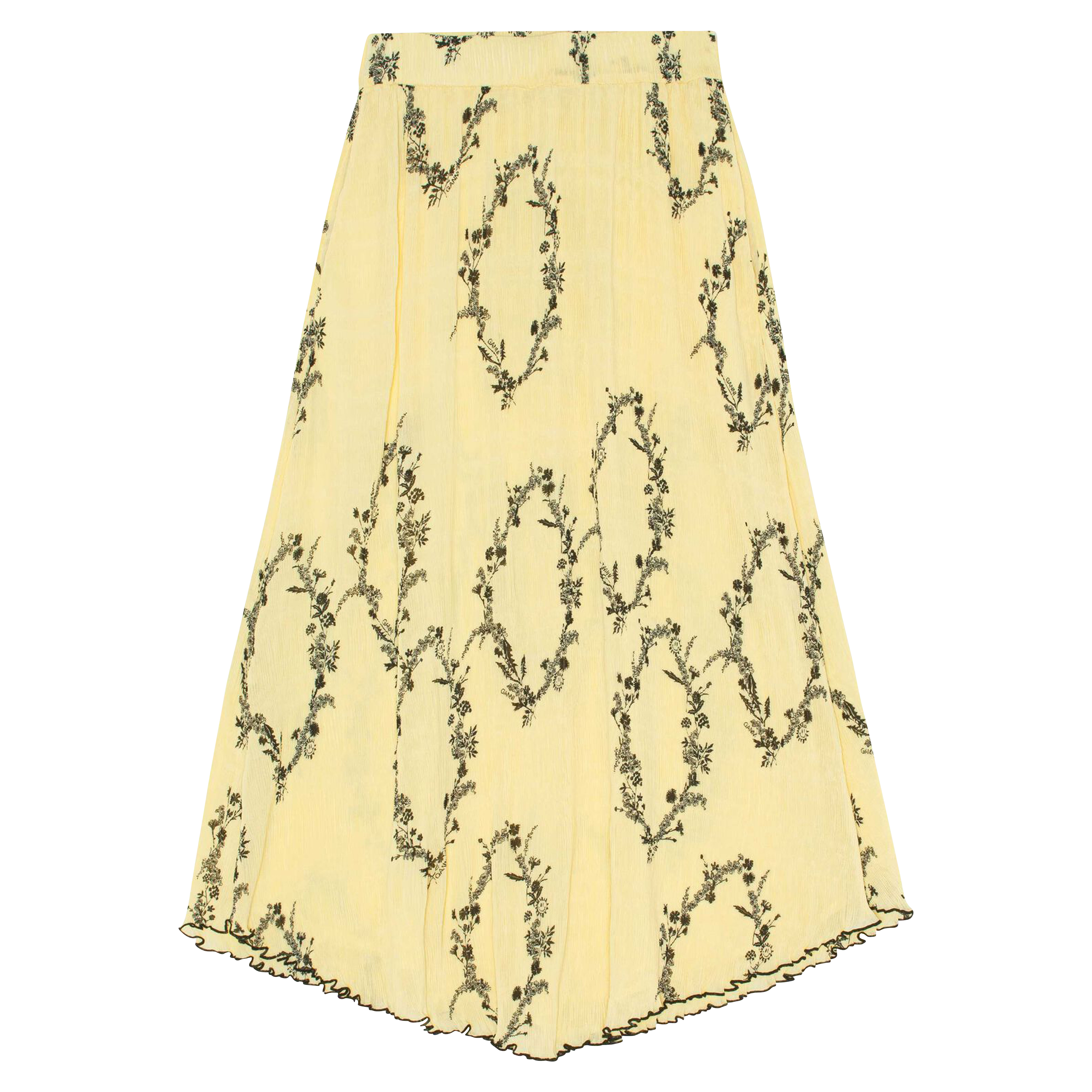 Ganni Pleated Georgette Maxi Skirt in Floral Shadow Flan Ganni Pleated Georgette Maxi Skirt in Floral Shadow Flan