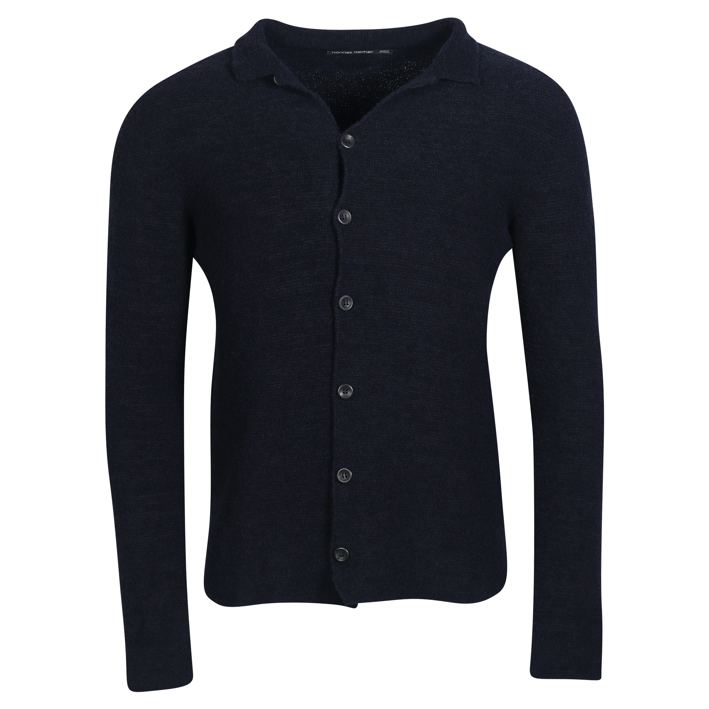 HANNES ROETHER Fluffy Knit Jacket in Dark Navy/Black