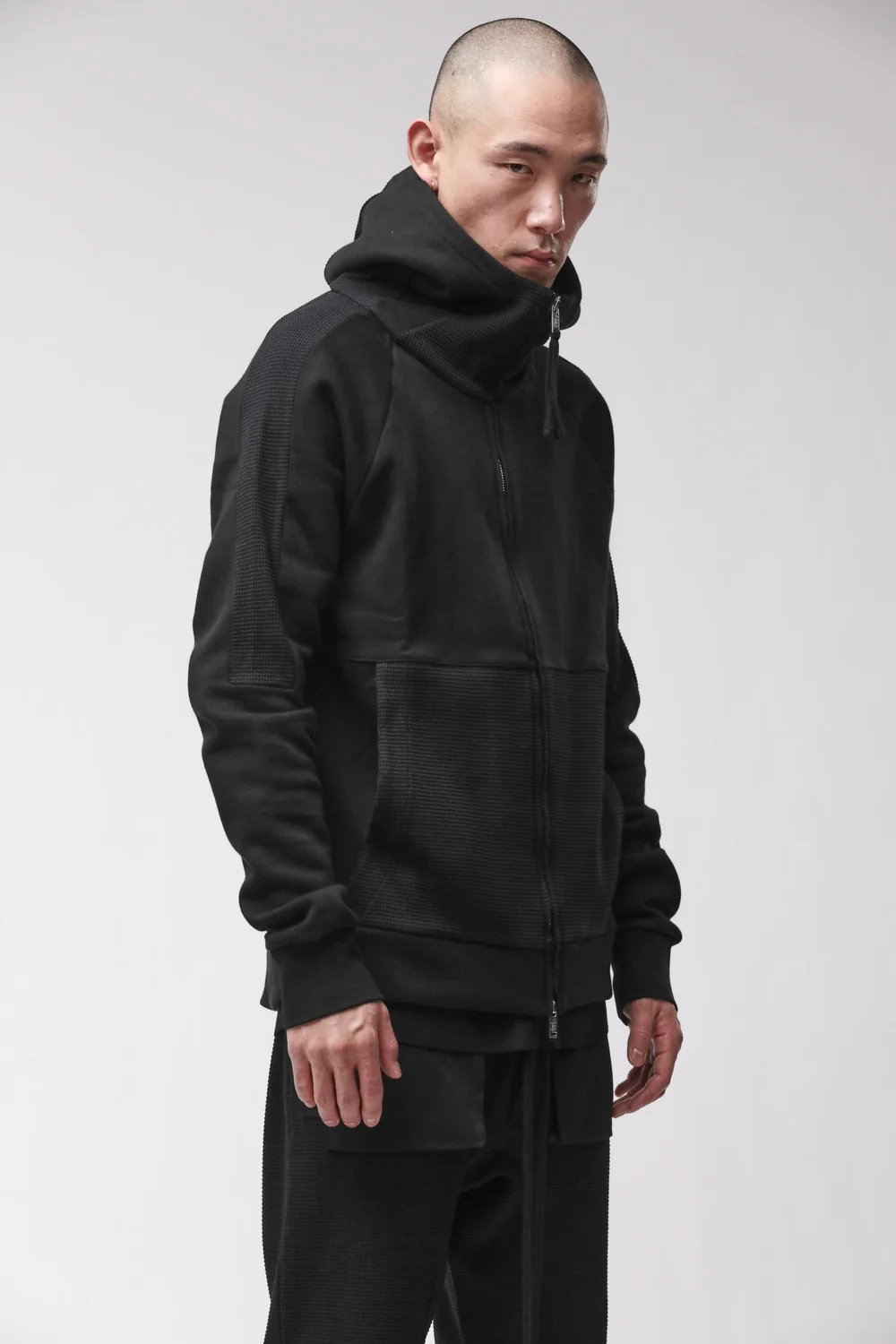 THOM KROM Zip Hoodie in Black